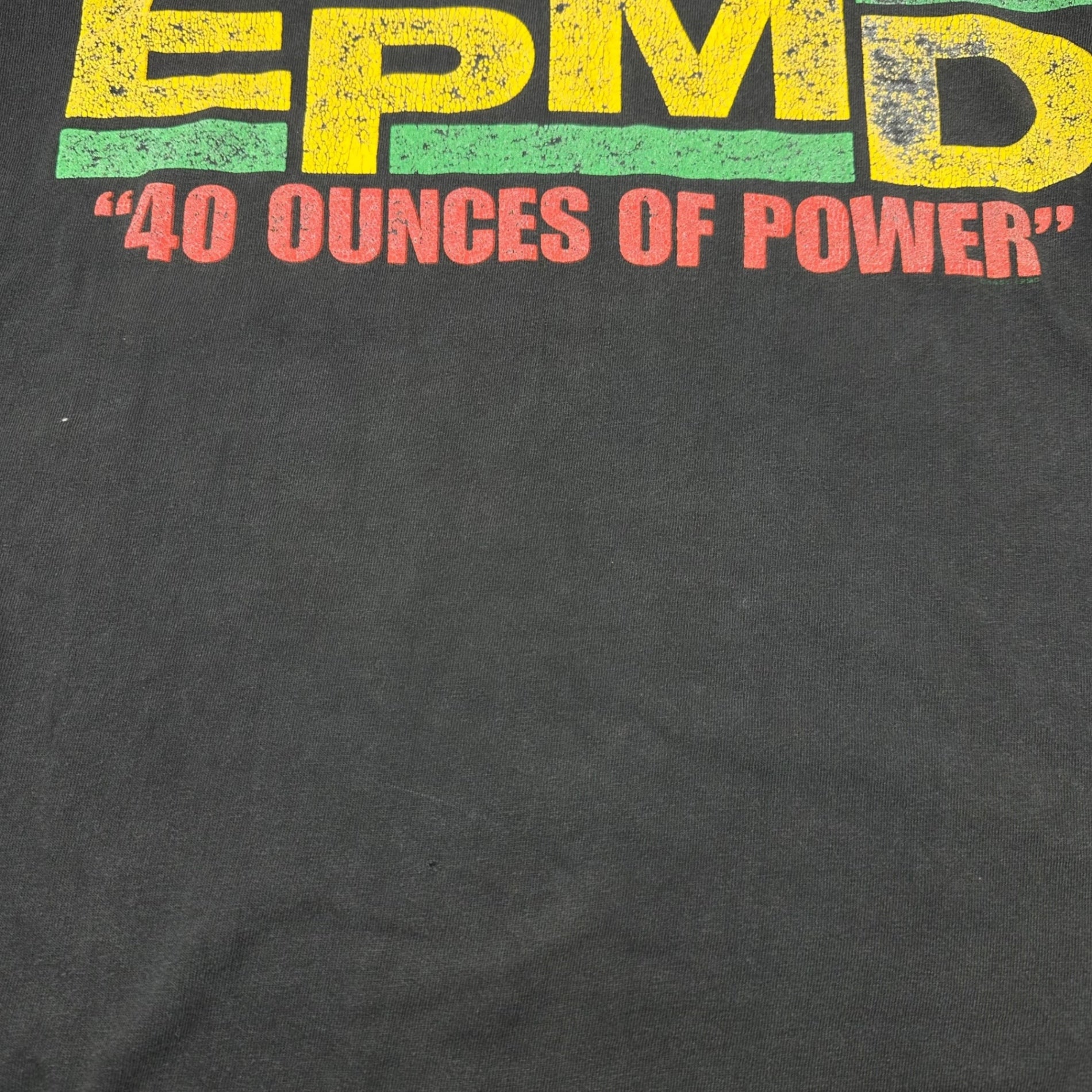 VINTAGE(ヴィンテージ) 1991 ”EPMD” 40 Ounces of Power Business As Usual T-shirt ヴィンテージ ヒップホップ Tシャツ L ブラック 90's 90年代 ヴィンテージ ツアー ラップ Hanesボディ ラスタ