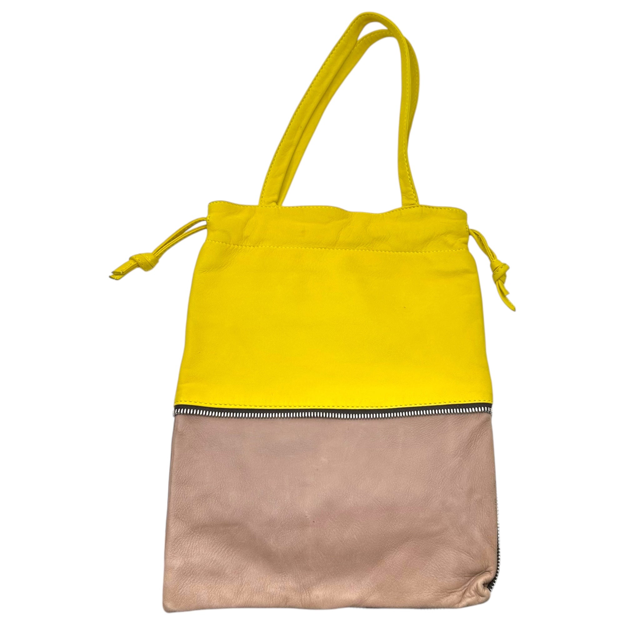 MARNI(マルニ) 2-way leather zip tote bag レザー ジップ トート バッグ イエロー×ブラウン