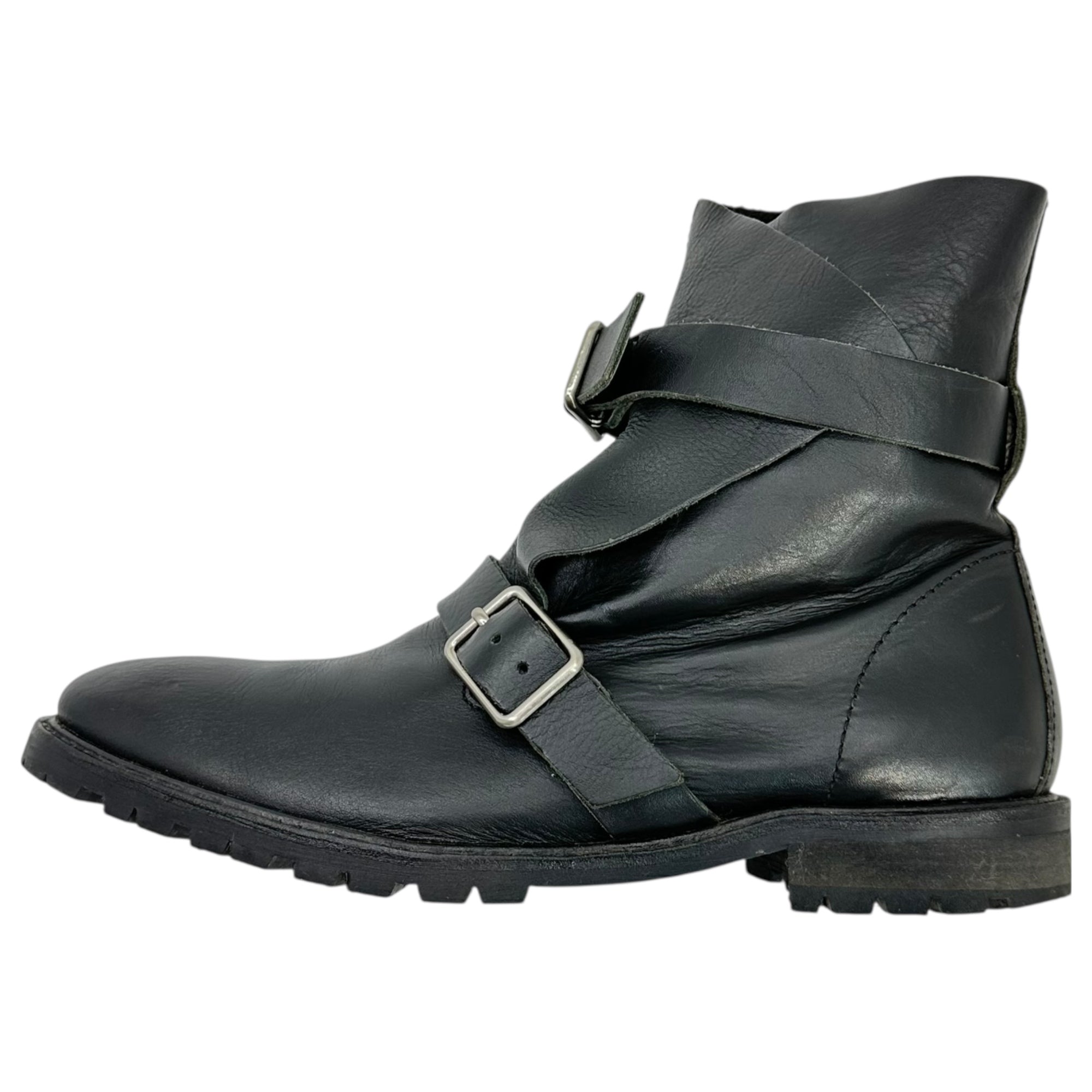 zucca(ズッカ) Double Belt Leather Engineer Boots ダブルベルト レザー エンジニア ブーツ ZU41-AJ348 L(25.5~26cm程度) ブラック