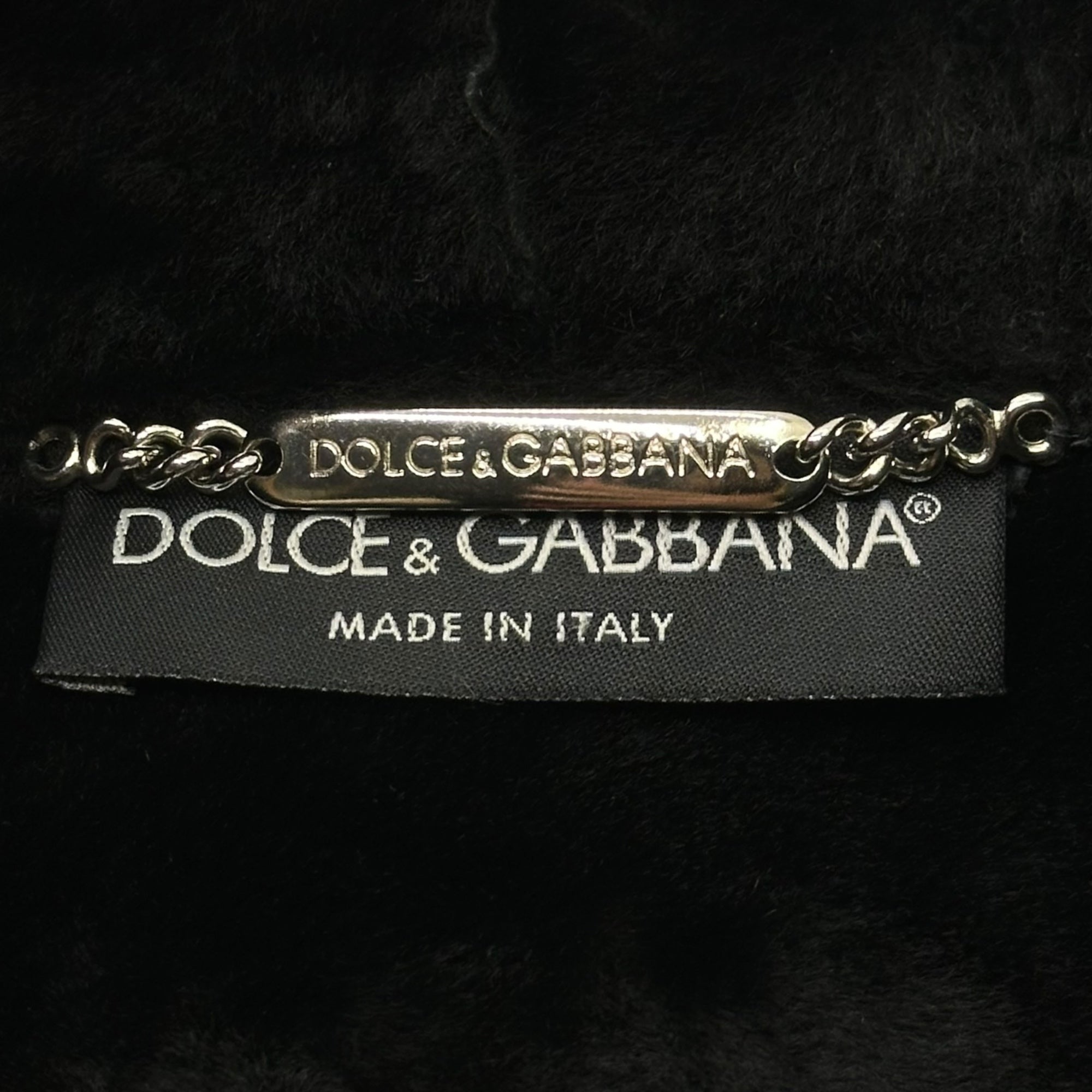 DOLCE&GABBANA(ドルチェ&ガッバーナドルガバ) Mouton Zip-Up Hoodie ムートン ジップ アップ パーカー 表記無(XS程度) ブラック ジャケット