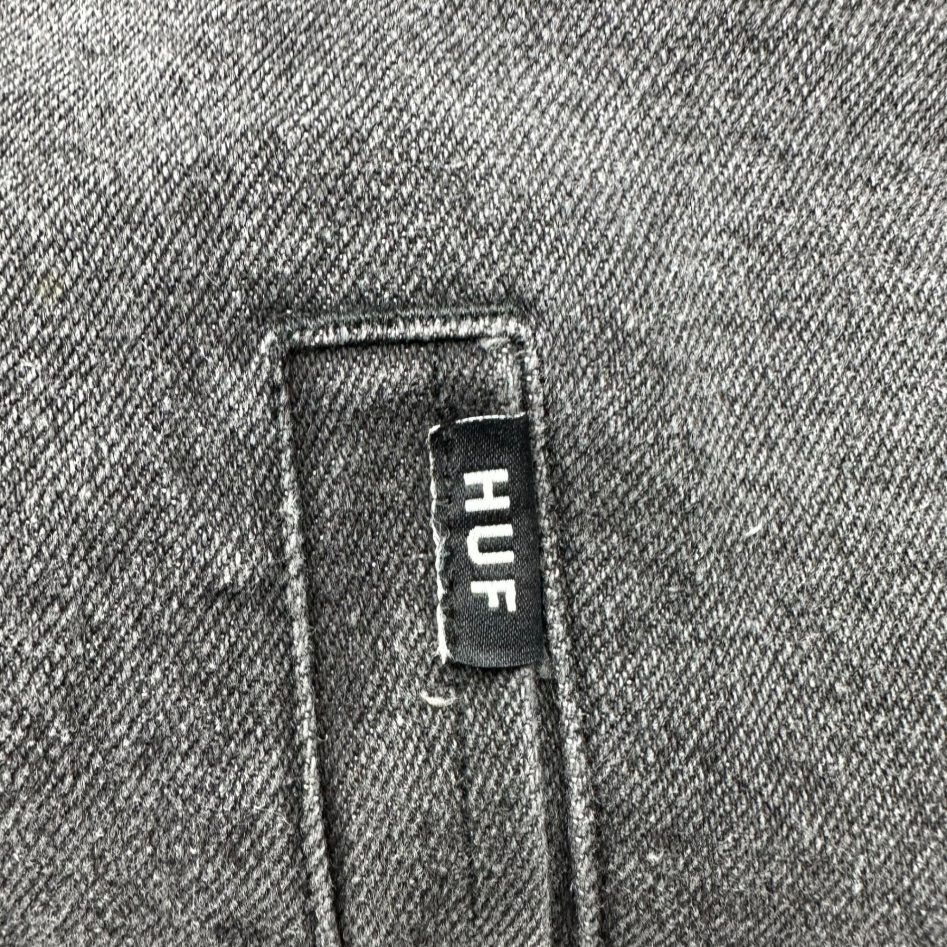 HUF(ハフ) FELIX logo black denim coach jacket フェリックス ロゴ ブラックデニム コーチ ジャケット L ブラック