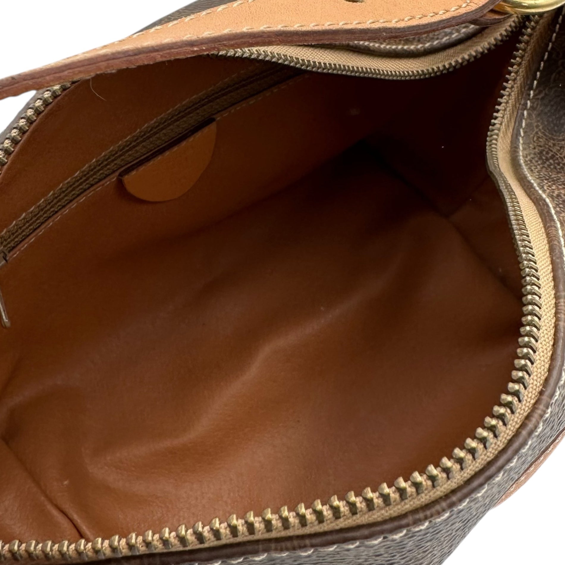 CELINE(セリーヌ) 90's Macadam Accessory Pouch Mini Handbag 90年代 マカダム アクセサリー ポーチ ミニ ハンドバッグ M14 ブラウン バニティ