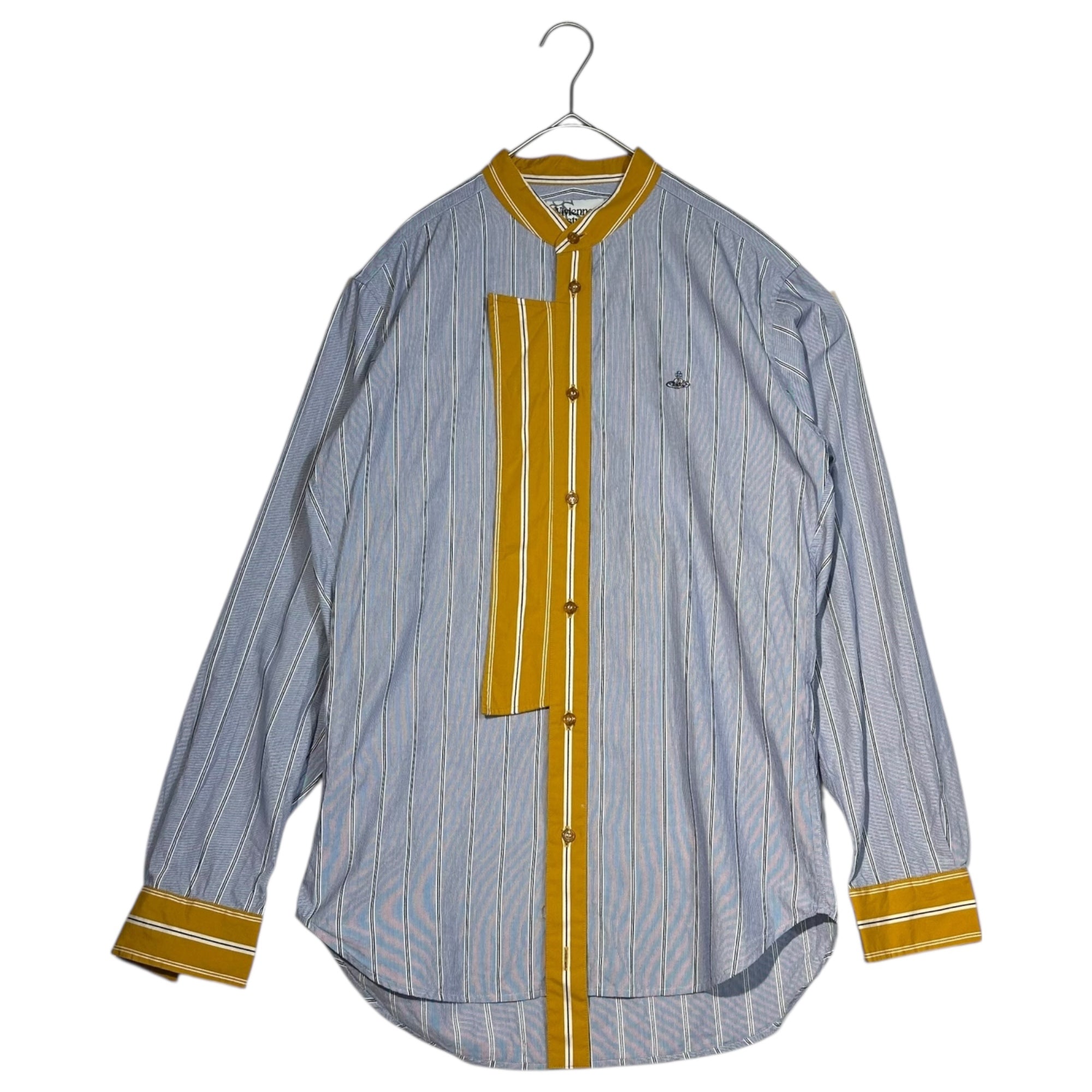 Vivienne Westwood MAN(ヴィヴィアンウエストウッドマン) 19AW 2WAY Design Color Stripe Shirt デザイン カラー ストライプ シャツ VW-WR-89926 46 スカイブルー×イエロー 長袖