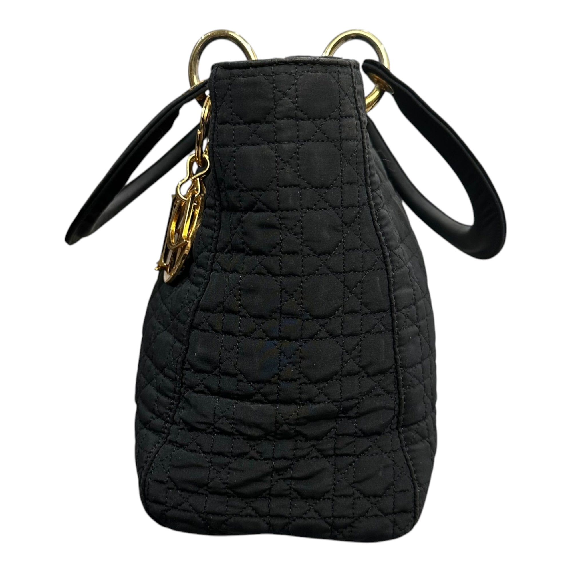 Christian Dior(クリスチャンディオール) Lady Dior Cannage Handbag レディディオール カナージュ ハンド バッグ ブラック キルティング