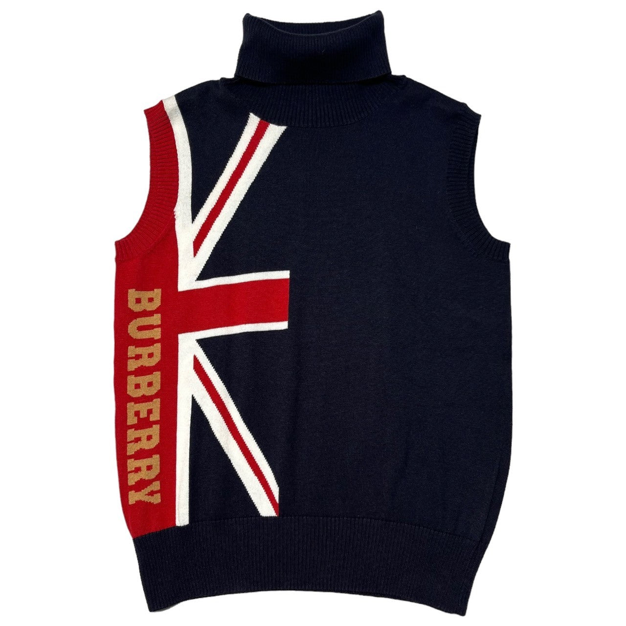 BURBERRY LONDON(バーバリーロンドン) Union Jack Sleeveless Turtleneck Logo Knit