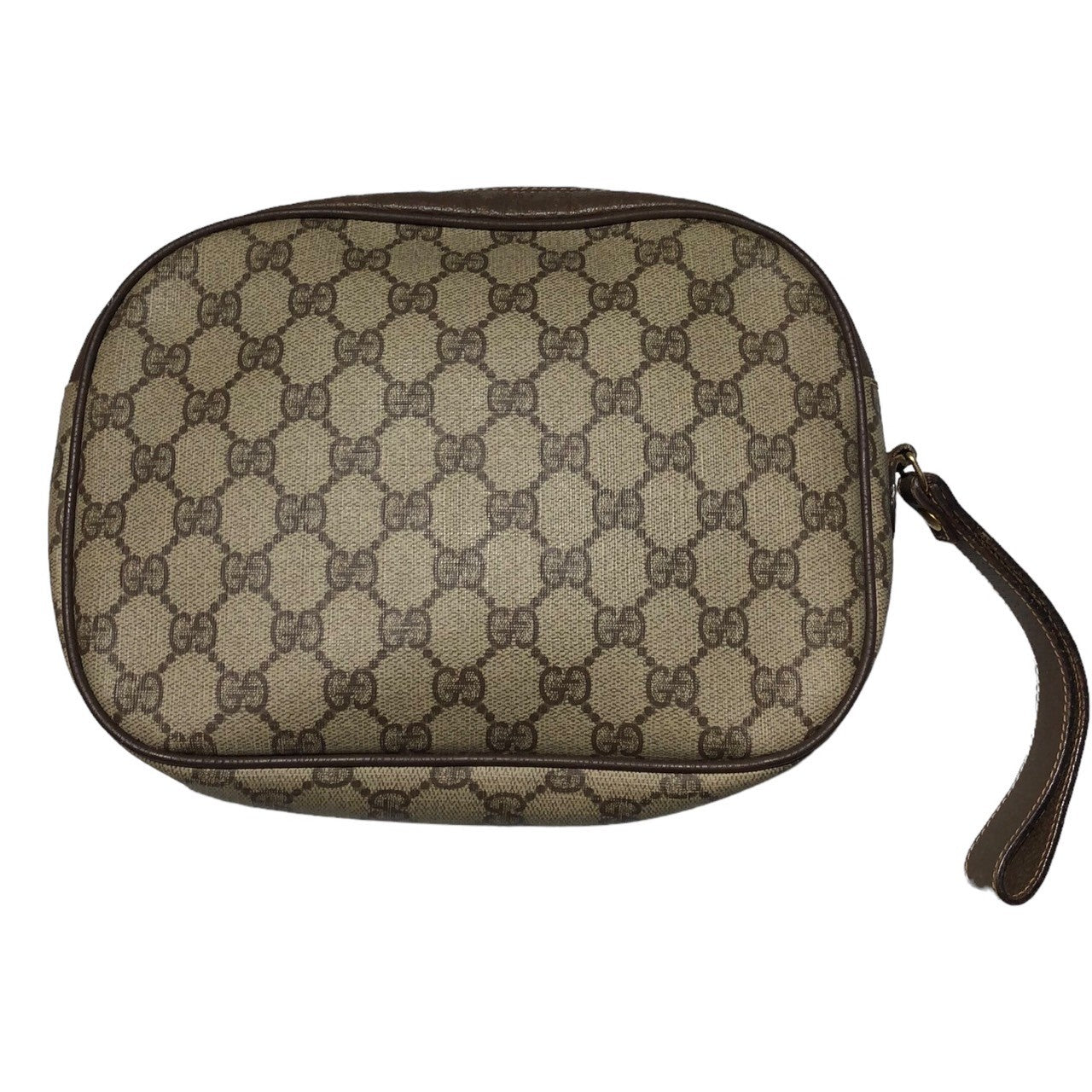 GUCCI(グッチ) 80's GG canvas sherry line pouch GG キャンバス シェリーライン ロゴ ポーチ 156.01.034 ベージュ 80年代 セカンド クラッチ バッグ