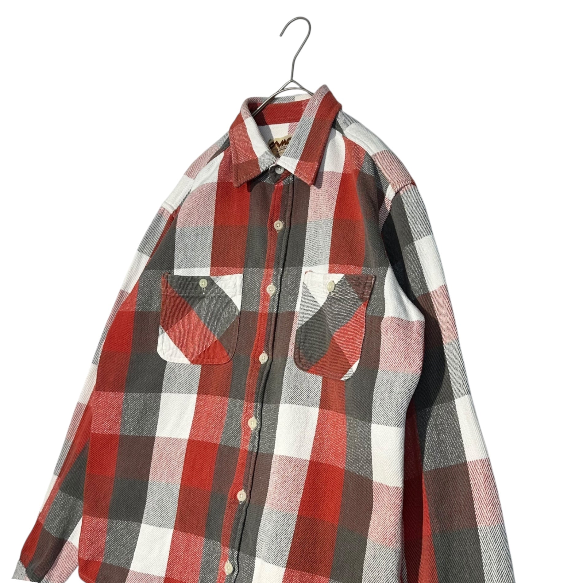 CORONA(コロナ) Cotton Flannel Check Shirt コットン フランネル チェック シャツ M レッド×グレー