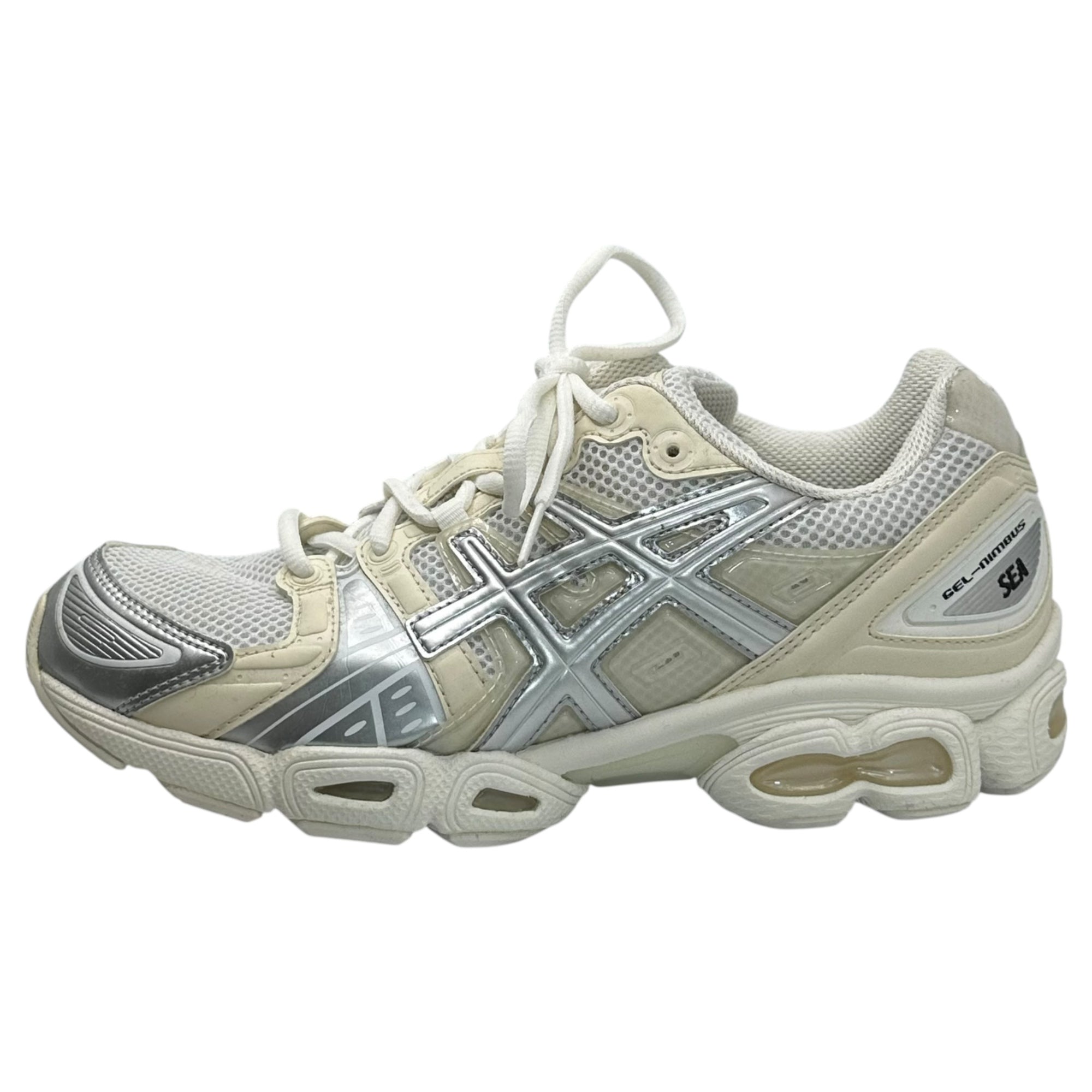 asics×WIND AND SEA(アシックス×ウィンダンシー) Gel-Nimbus 9 "White/Pure Silver" ゲルニンバス 9 1201A801-100 27cm ホワイト×アイボリー ローカット スニーカー コラボ