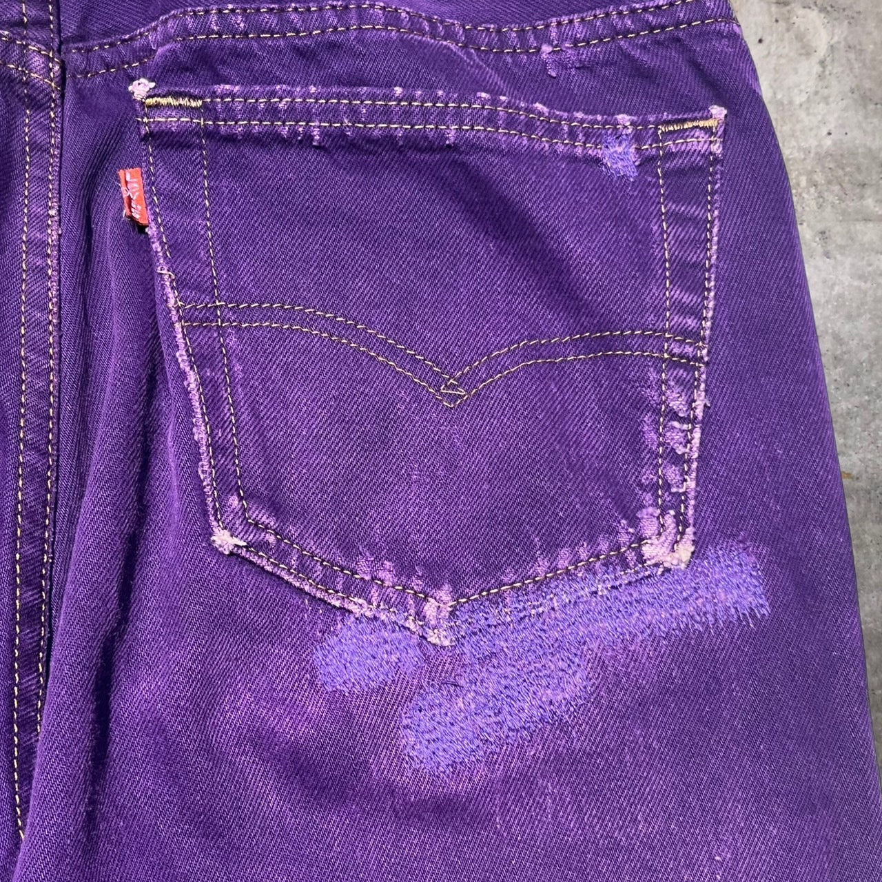 Levi's(リーバイス) 90's 501後染デニムパンツ 表記無し(W30程度) パープル USA製