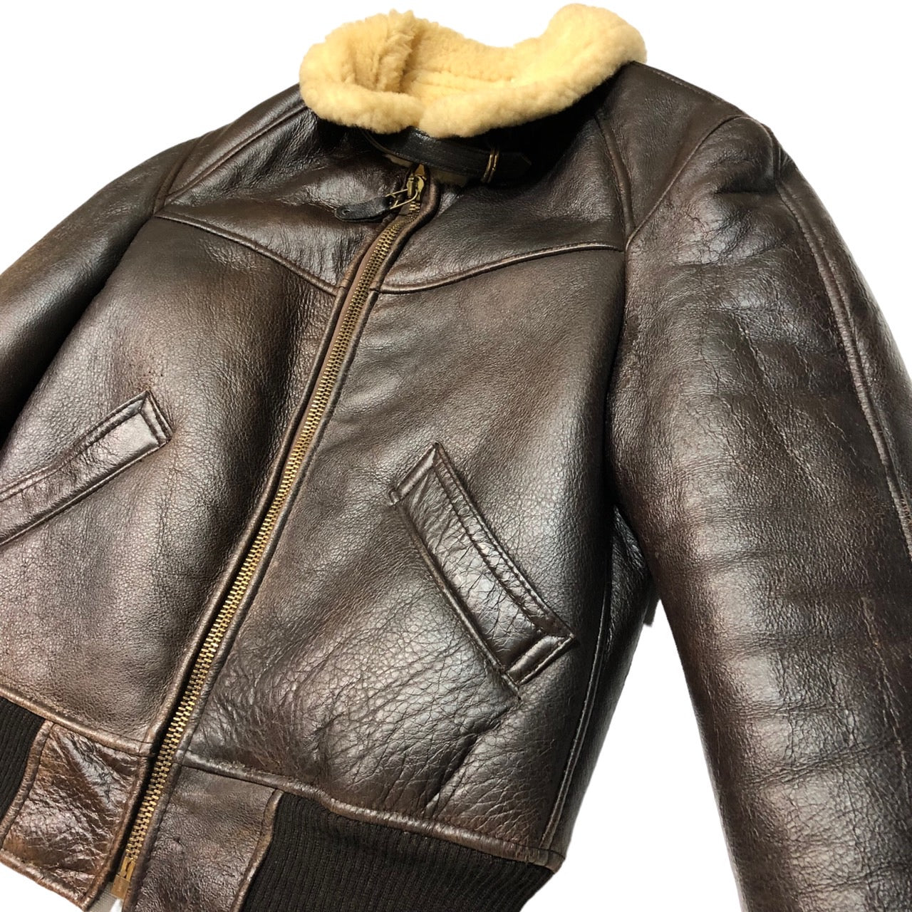 AVIREX(アヴィレックス) B-6フライトジャケット/ムートンジャケット AC-17755 34(Sサイズ程度) ブラウン 90年代 USA製