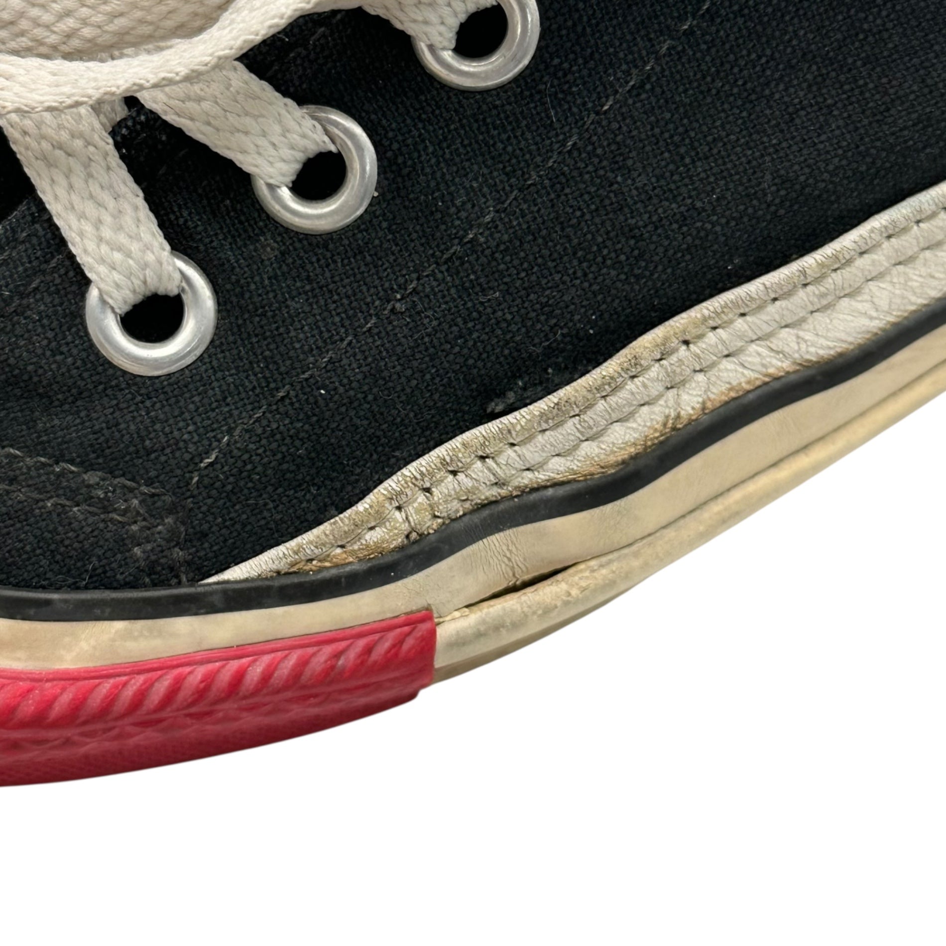 UNDERCOVER(アンダーカバー) 96AW WIRE Period Toe-Painted All Star Type Low-Cut Sneakers ワイヤー期 つま先塗装 オールスター タイプ ローカットスニーカー L(27.5~28.0cm程度) ブラック×ホワイト×レッド 1996年 初期アイテム 稀少 AS型