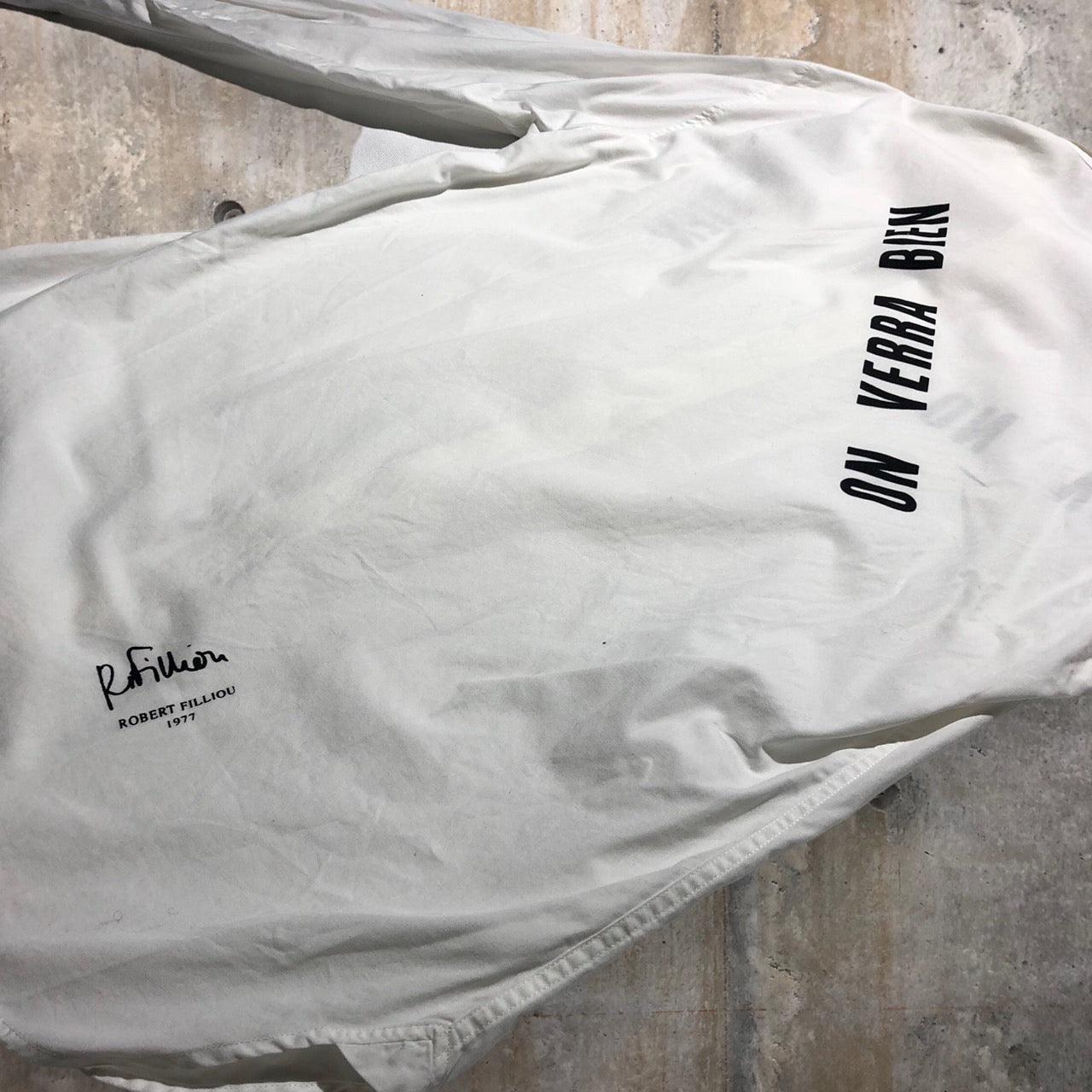 agnes b. homme(アニエスベーオム) 90's ROBERT FILLIOU ARTプリントシャツ 表記なし(M程度) ホワイト 96’s