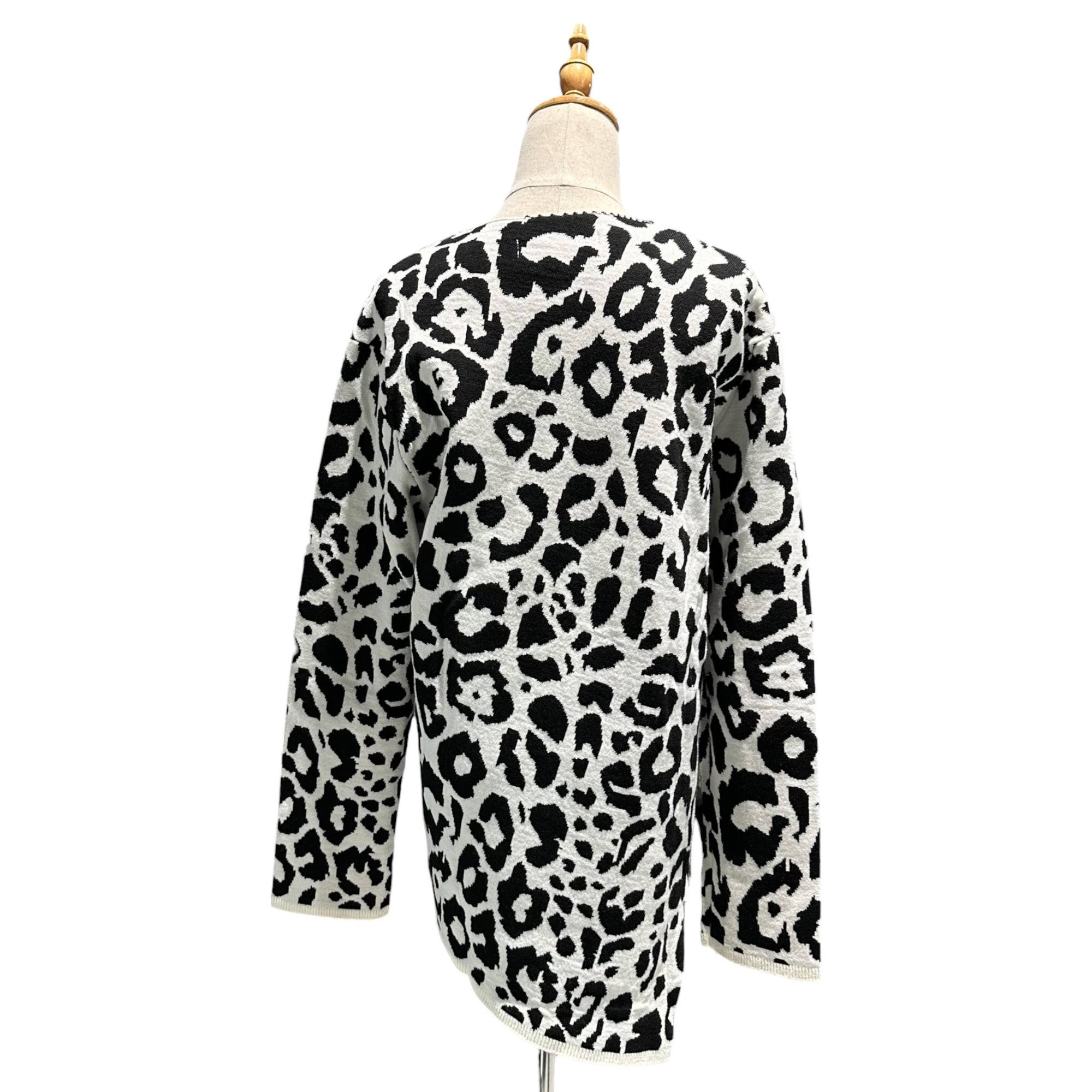 BLACK COMME des GARCONS(ブラックコムデギャルソン) Monochrome Leopard Print Acrylic Wool Knit モノクロ ヒョウ柄 アクリル ウール ニット ホワイト×ブラック