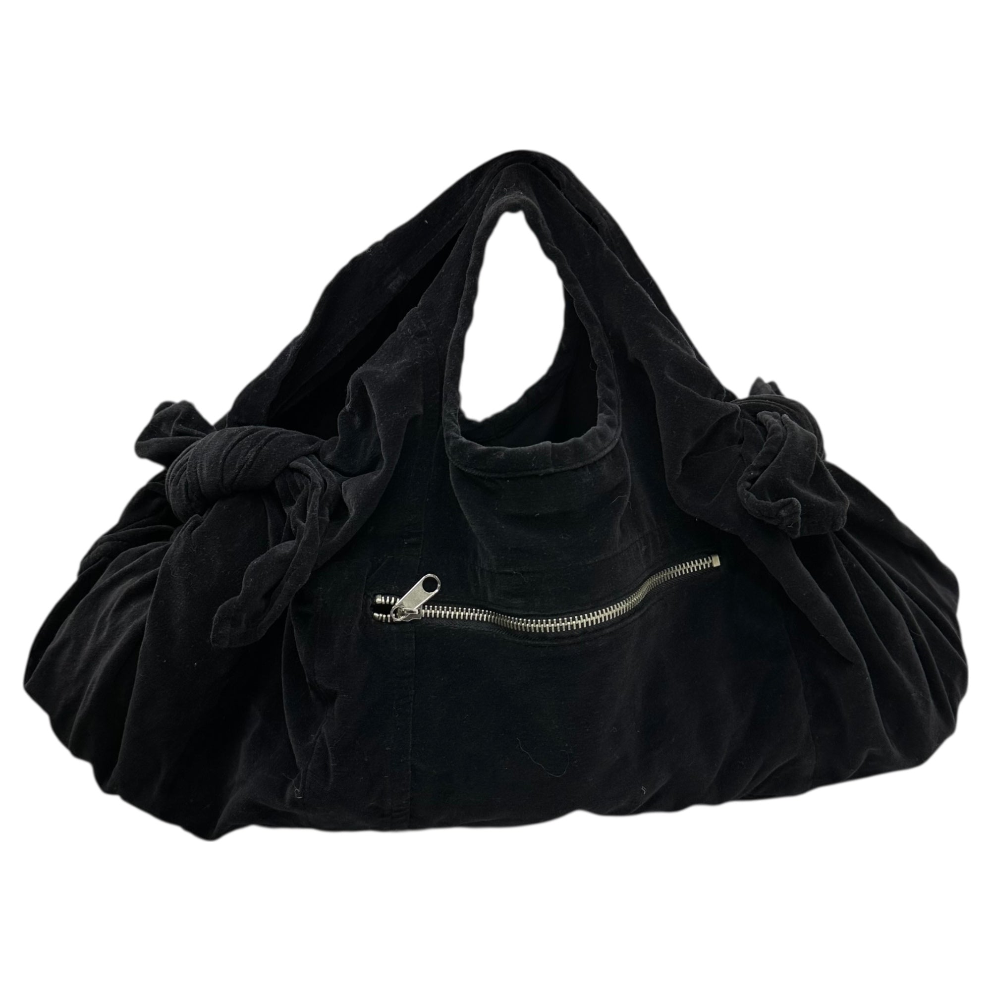 COMME des GARCONS COMME des GARCONS(コムデギャルソンコムデギャルソン) 04AW Cotton Velour Ribbon Handbag コットン ベロア リボン ハンド バッグ W6SC03 ブラック