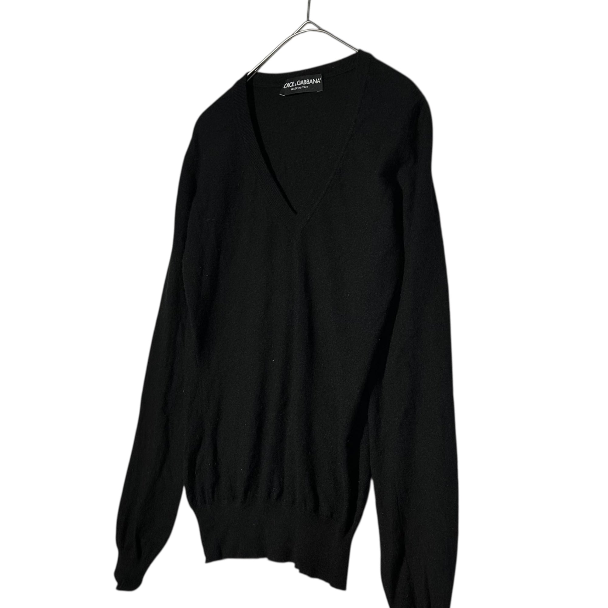 DOLCE&GABBANA(ドルチェ&ガッバーナドルガバ) V-Neck Cashmere Knit Vネック カシミヤ ニット F4375K/F44TL 46(S) ブラック