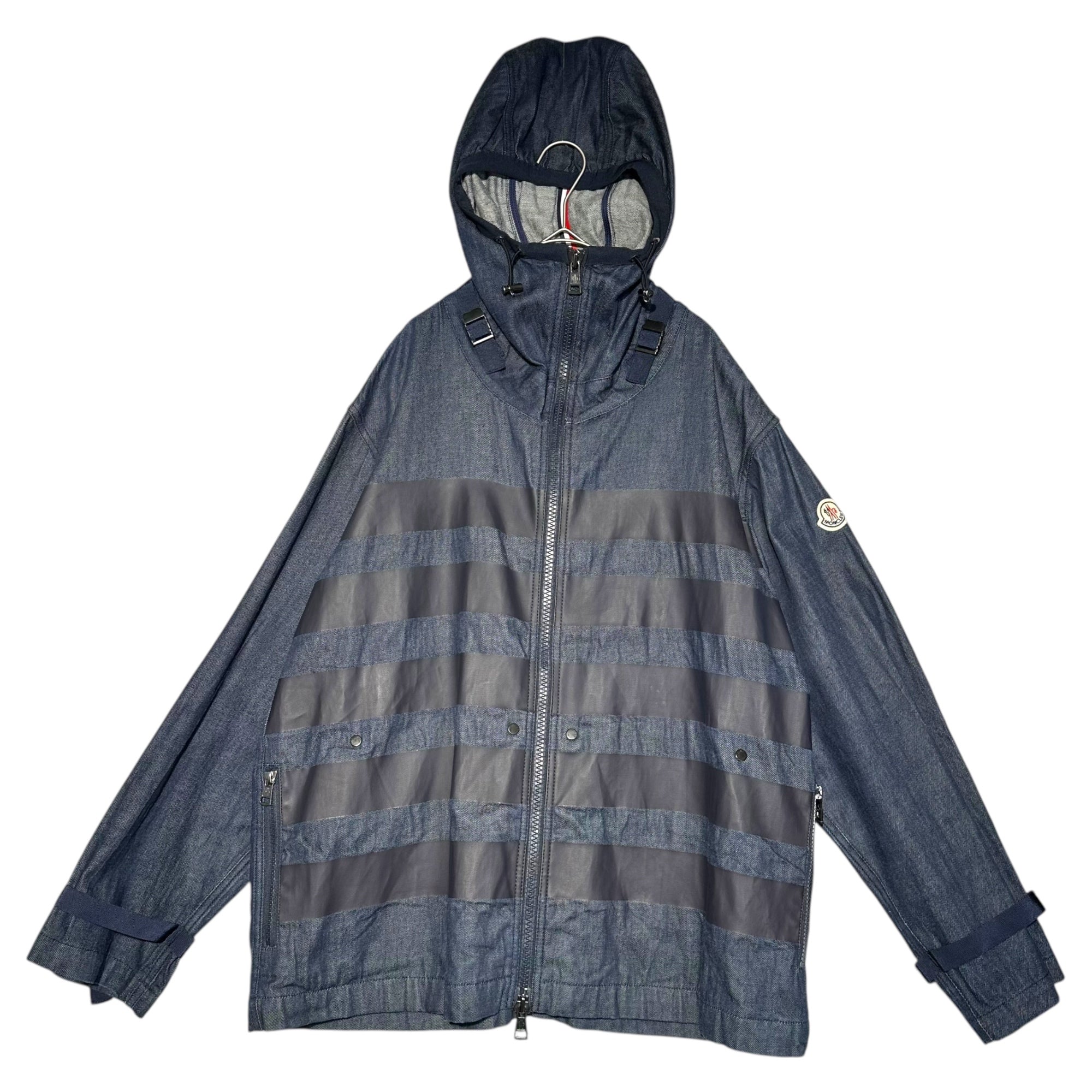 MONCLER(モンクレール) ALAIN Urethane tape denim hooded jacket アラン ウレタンテープ デニム フーデッド ジャケット パーカー C1-091-42011-35-5499Y 0(XS程度) インディゴ×ネイビー