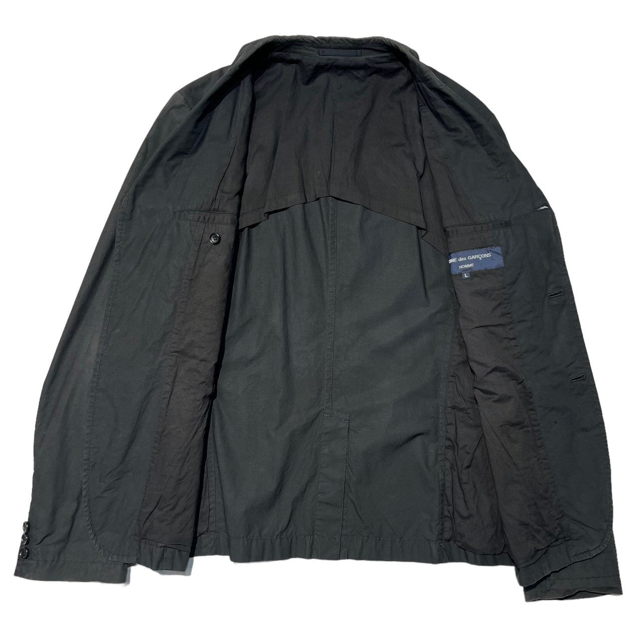 COMME des GARCONS HOMME(コムデギャルソンオム) 10SS後染め3Bコットンジャケット HE-J132 L ブラック AD2009