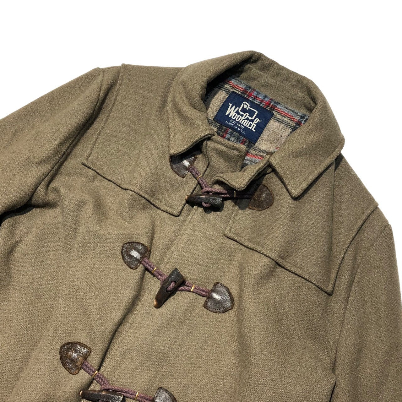 WOOLRICH(ウールリッチ) 80's melton wool duffel coat メルトン ウール ダッフル コート 表記無し(M程度) ベージュ 80年代 USA製 ヴィンテージ 紺タグ