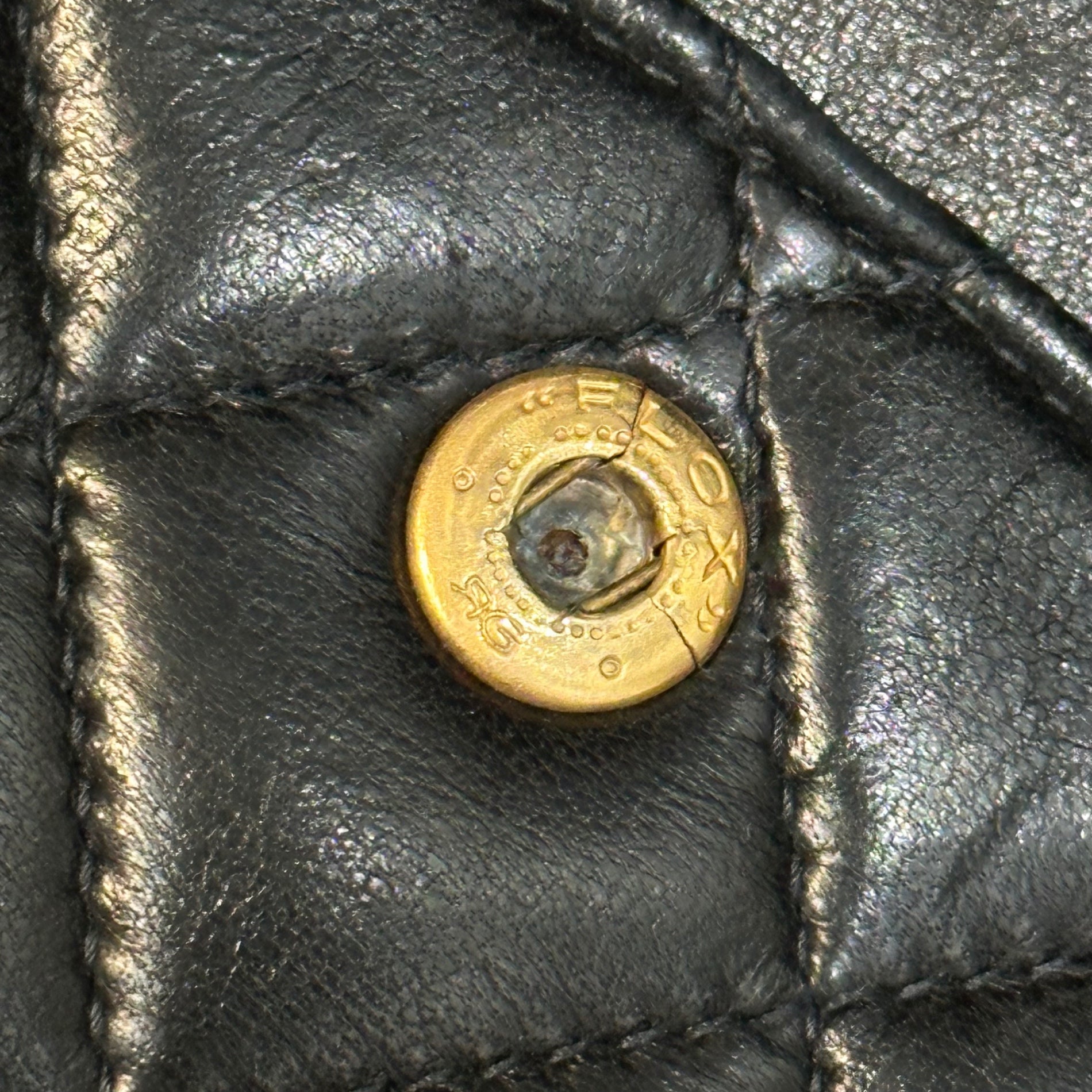 CHANEL(シャネル) 1992's Chanel Medium Classic Handbag マトラッセ 25 ラムスキン ダブルフラップ ブラック 90's 90年代 ヴィンテージ 200万番台 クラシック ハンドバッグ チェーン