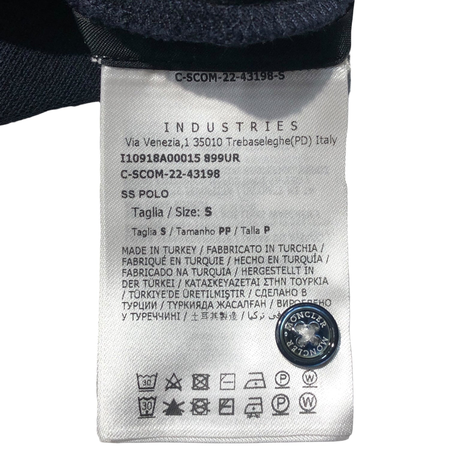 MONCLER(モンクレール) 23SS One point icon logo emblem polo shirt ワンポイント アイコン ロゴ ワッペン ポロシャツ I10918A00015 S ネイビー 鹿の子
