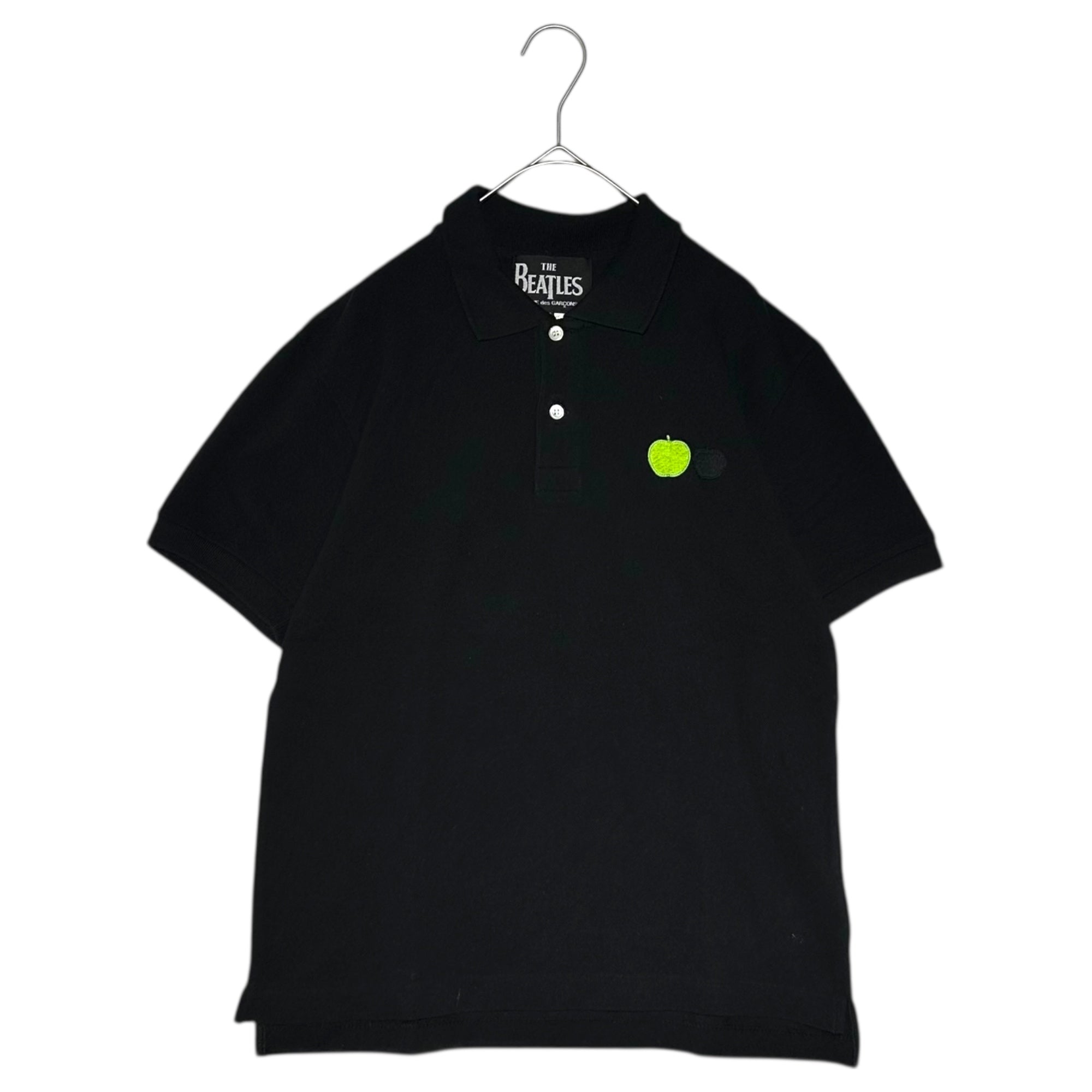 THE BEATLES COMME des GARCONS(ザビートルズコムデギャルソン) Apple One-Point Logo Polo Shirt リンゴ ワンポイント ロゴ ポロシャツ VF-T006 M ブラック×グリーン AD2010