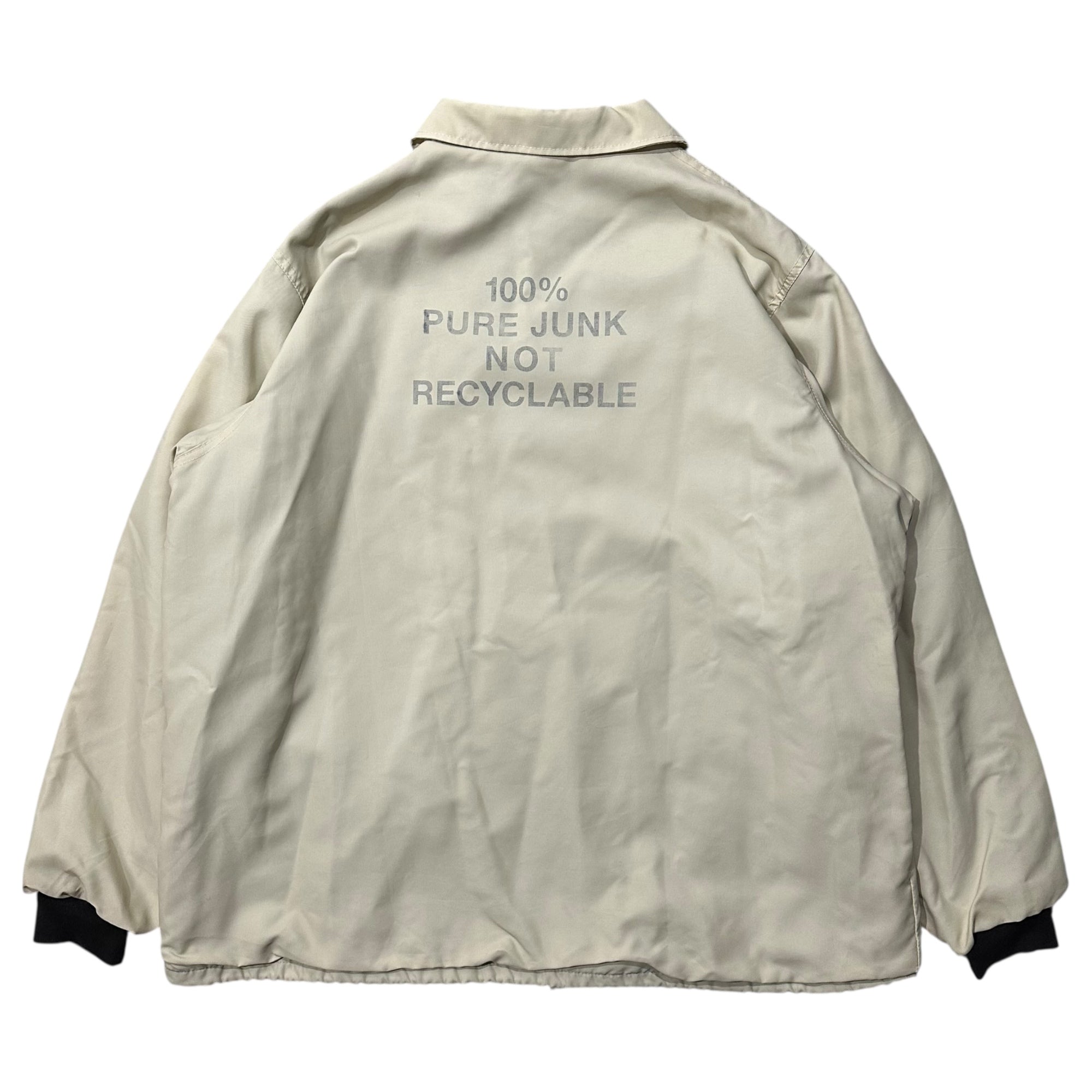 A.P.C.(アーペーセー) PURE JUNK NOT RECYCLABLE coach jaket Made In Franceコーチジャケット フランス製 D-TK447 表記無(L程度) アイボリー