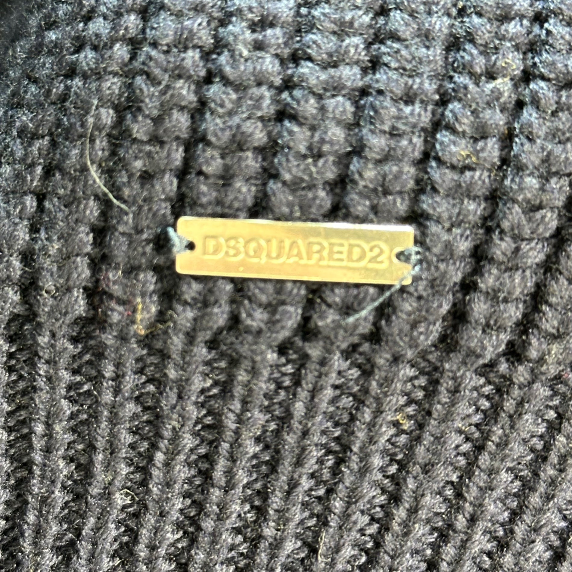 DSQUARED2(ディースクエアード) 18AW Mid-gauge 3-color crew neck knit ミドルゲージ 3カラー クルーネック ニット S71HA0845 S ネイビー×ボルドー×イエロー