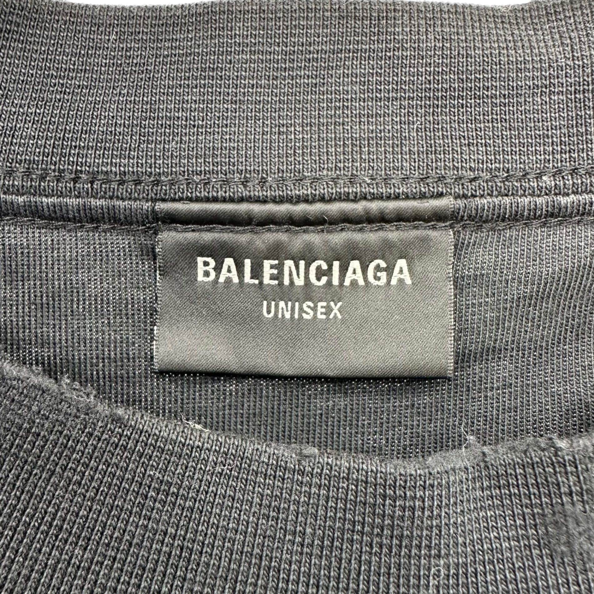BALENCIAGA(バレンシアガ) DESTROY INSIDE OUT T-SHIRT デストロイ インサイドアウト Tシャツ 720198 TQVP3 2 ブラック ロゴ オーバーサイズ