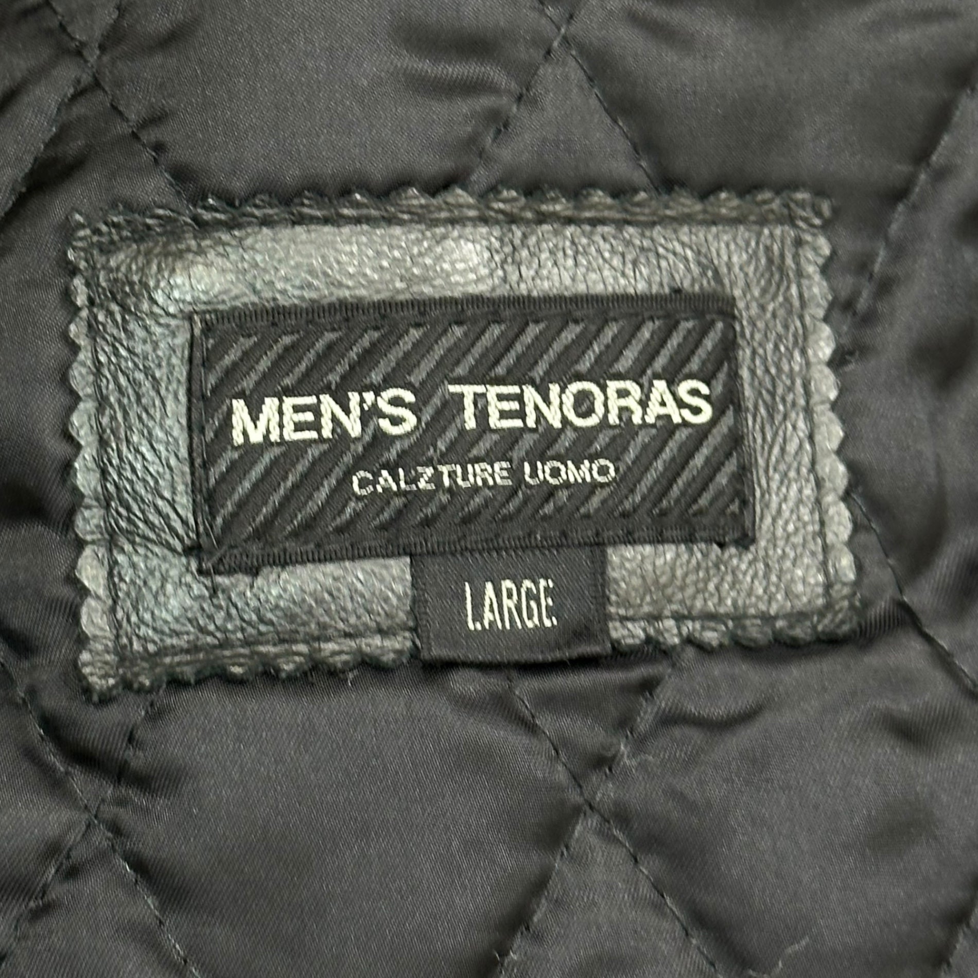 MEN'S TENORAS(ティノラス) 90's Design Pocket Belted Cow Leather Coat デザイン ポケット ベルテッド カウ レザー コート TA-6502 L ブラック 90年代 ヴィンテージ