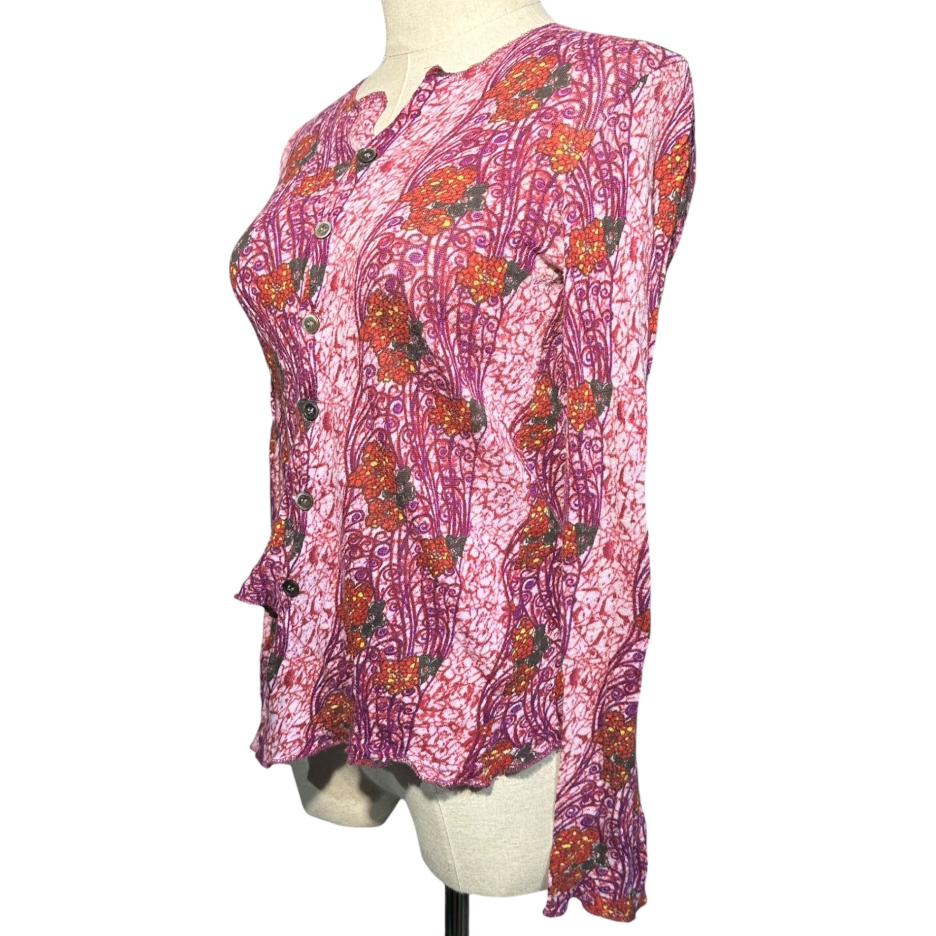 Y's(ワイズ) Transformable Floral Print Cardigan 変形 花柄 カーディガン 3 パープル