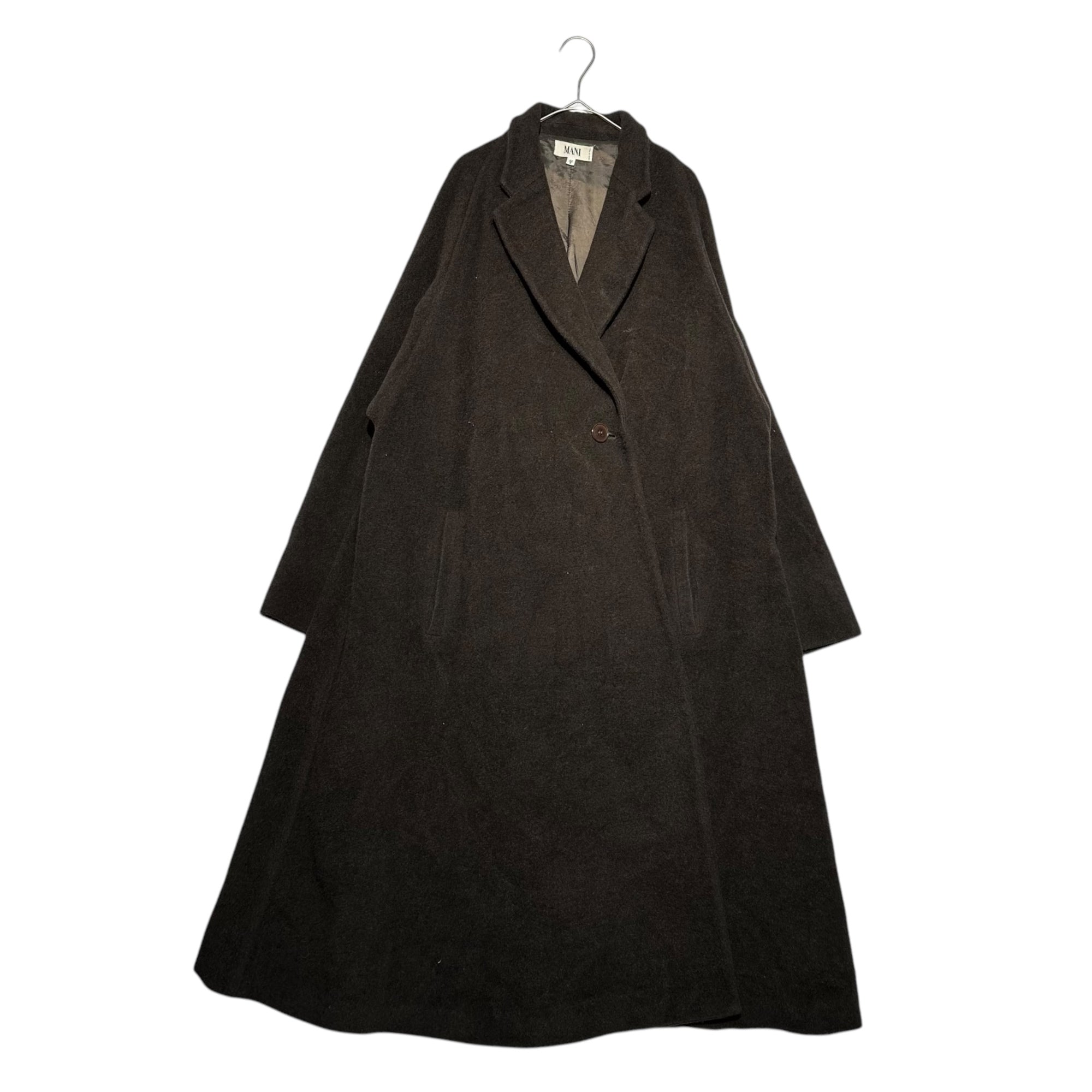 MANI(マーニ) 80's Vintage Super Long Melton Coat 80年代 ヴィンテージ スーパーロング メルトン コート 実寸L~XL程度 ブラウン アルマーニ レディースライン メンズ着用可