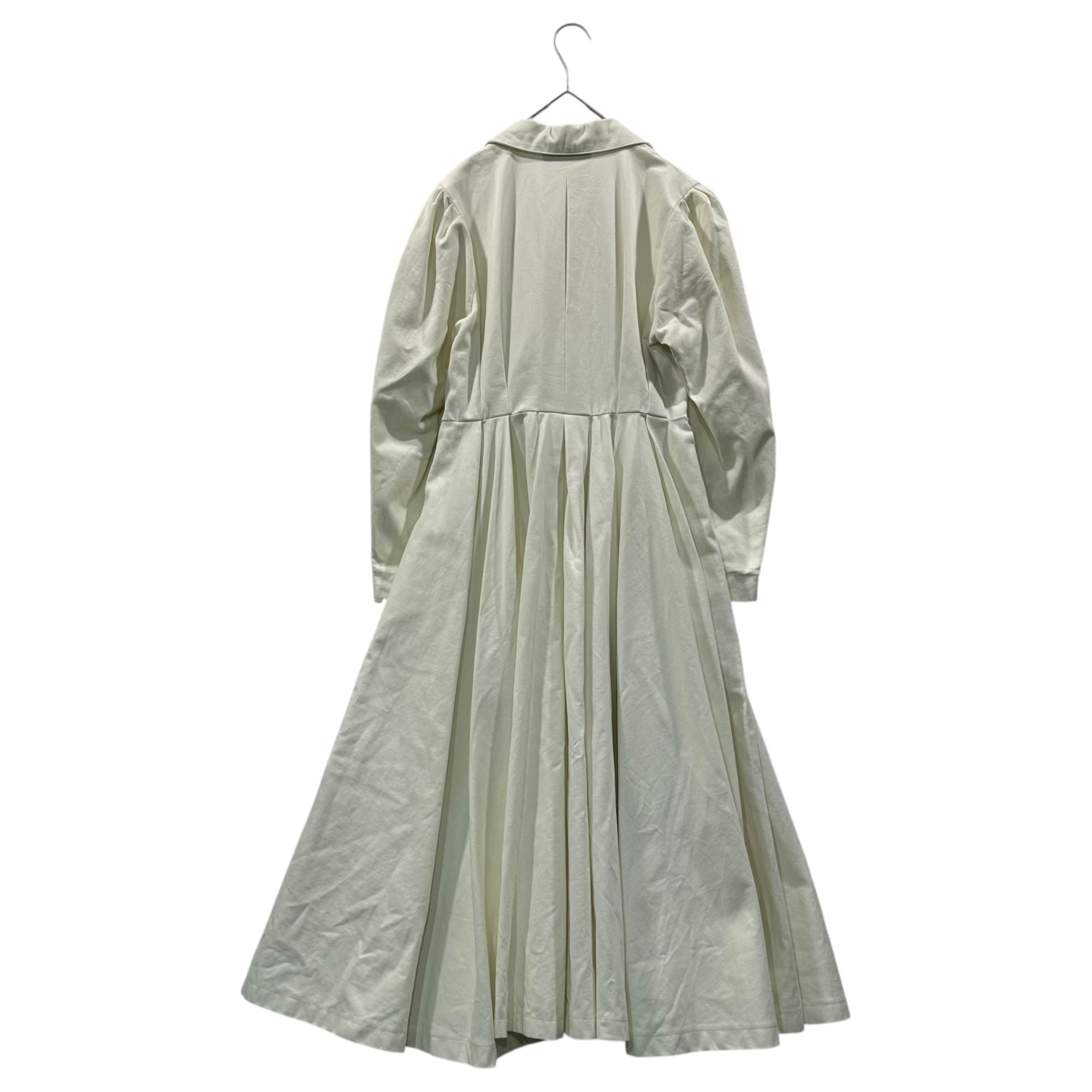 foufou(フーフー) THE DRESS #17 - waltz - open collar gold button dress オープンカラー ゴールド ボタン ドレス 92OP04 O ホワイト ワンピース ロング フレア