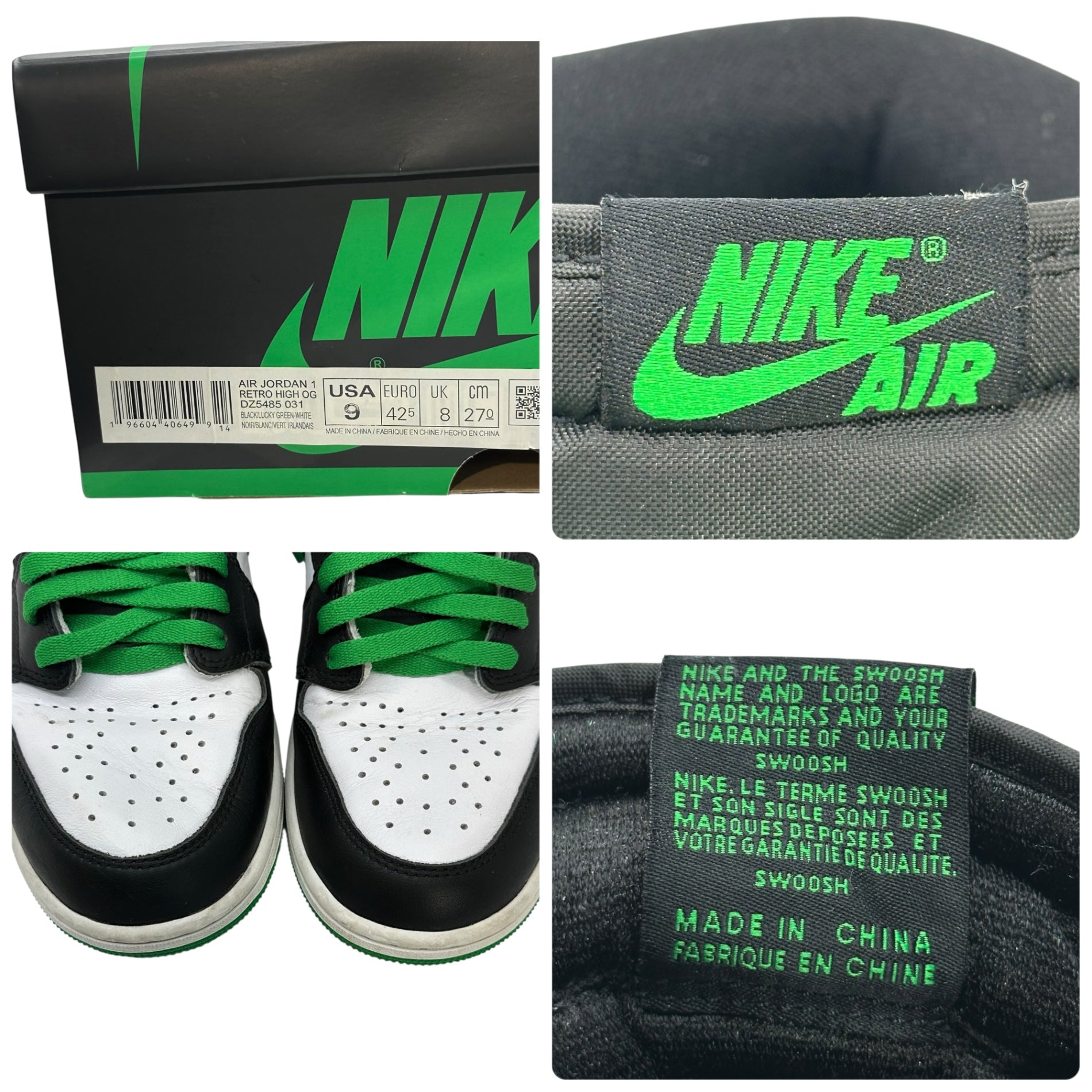 NIKE(ナイキ) Air Jordan 1 Retro High OG エアジョーダン 1 レトロ ハイ セルティックス DZ5485-031 27cm グリーン×ホワイト AI1 ハイカット スニーカー 箱付