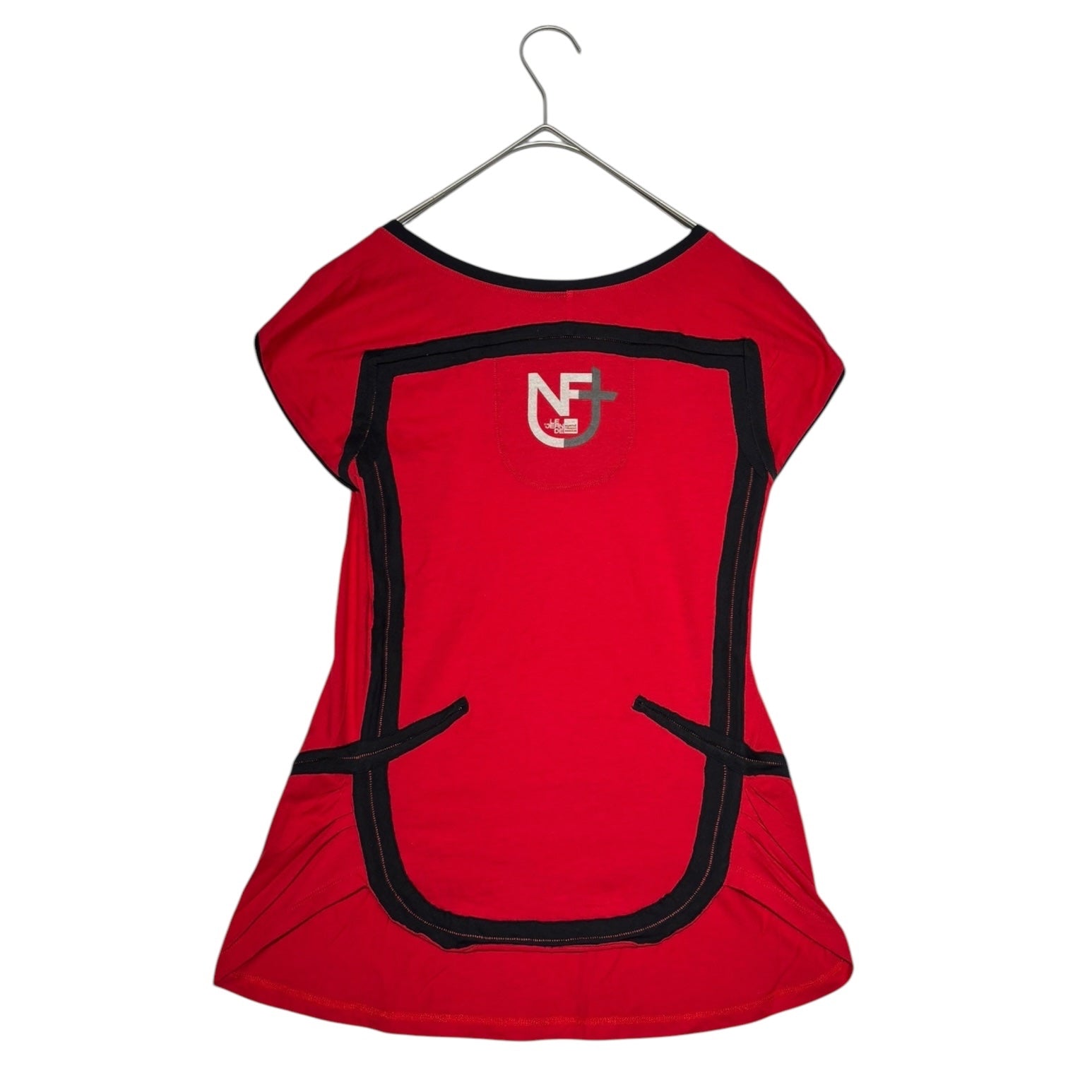 MARITHE FRANCOIS GIRBAUD(マリテフランソワジルボー) 00's ”LUNA VERSE” LOGO N/S TEE ロゴ プリント ノースリーブ Tシャツ F6-6659 S レッド Y2K