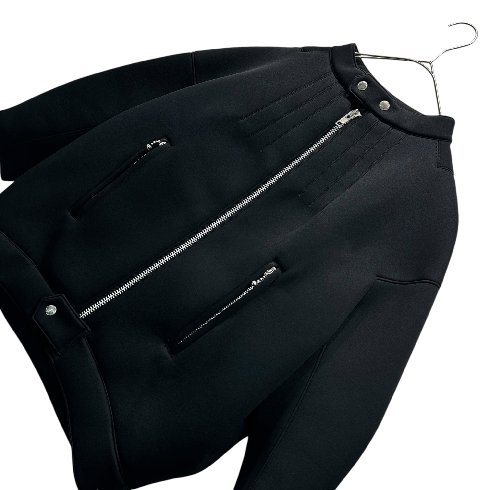COMME des GARCONS JUNYA WATANABE(コムデギャルソンジュンヤワタナベ) 16AW Bonding Zip-Up Riders Jacket ボンディング ジップアップ ライダース ジャケット JR-J007 M ブラック AD2016 男性着用可能