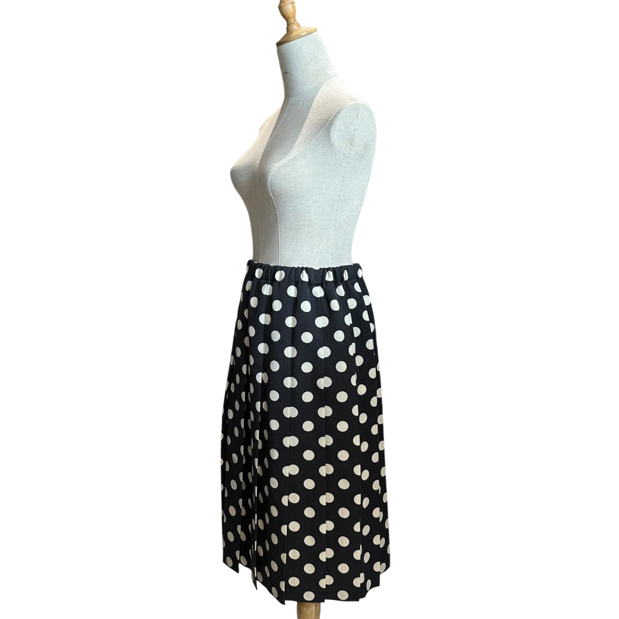 tricot COMME des GARCONS(トリココムデギャルソン) 13SS Polka Dot Wool Pleated Skirt ドット ウール プリーツ スカート TK-S204 FREE ブラック×オフホワイト AD2012
