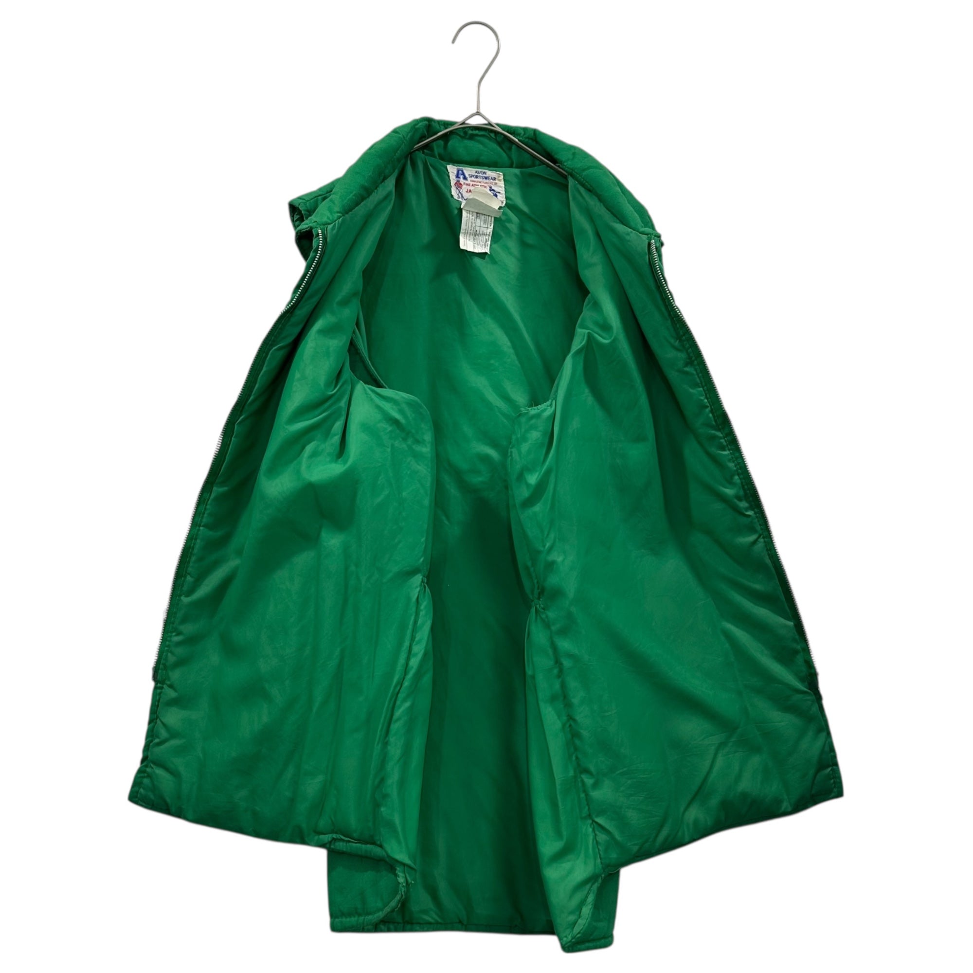 AVON SPORTSWEAR(アヴォン スポーツウェア) 80's Zip-Up Quilted Vest 80年代 ジップアップ 中綿 ベスト M グリーン