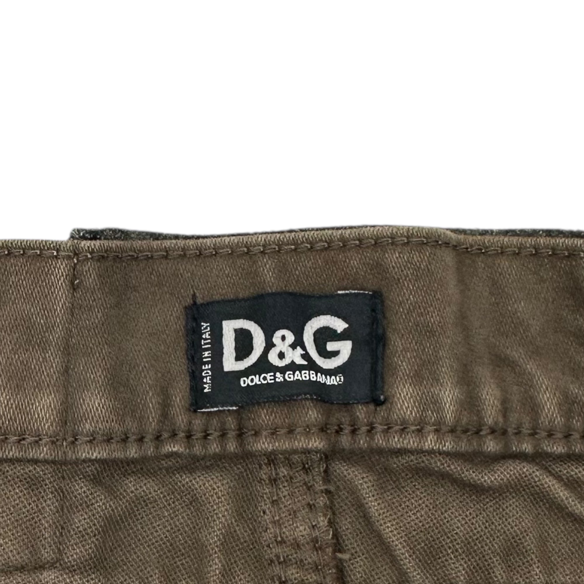 D&G(ディー&ジードルガバドルチェ&ガッバーナ) 00's Large quantity Patches Design Mini Skirt 00年代 多量 パッチ デザイン ミニ スカート 24 ブラウン