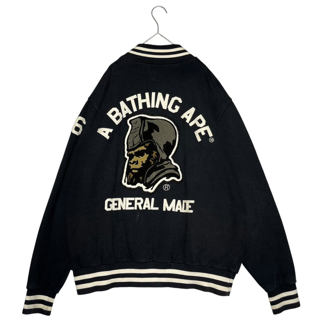 BAPE BY A BATHING APE(ベイプ バイ アベイシングエイプ) 00's a bathing ape General sweatshirt jacket 00年代 アベイシングエイプ ジェネラル スウェット ジャケット L ブラック×ホワイト
