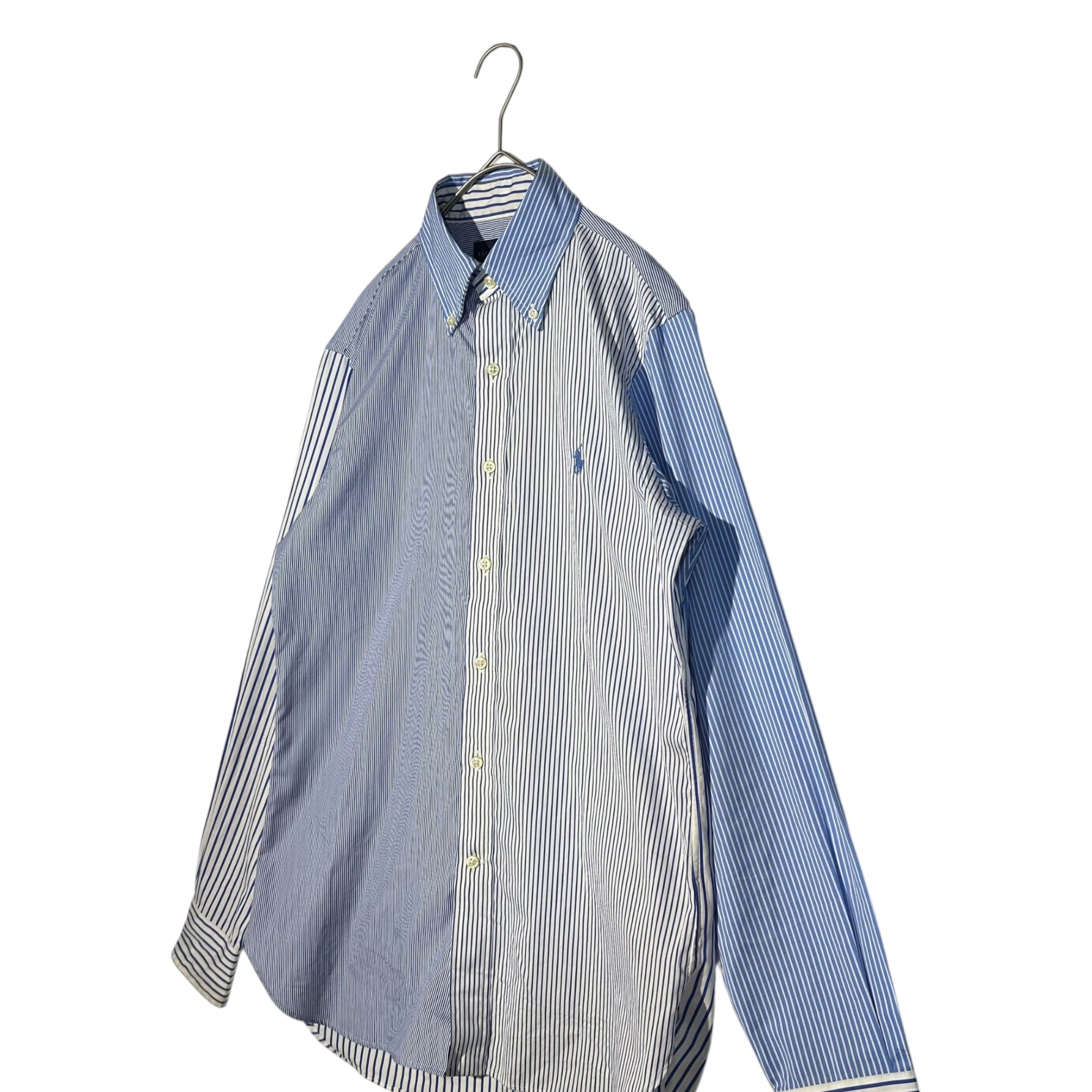 RALPH LAUREN(ラルフローレン) Pony Logo Embroidery Multi Stripe L/S Shirt ポニー ロゴ 刺繍 マルチ ストライプ 長袖 シャツ XS スカイブルー×ホワイト