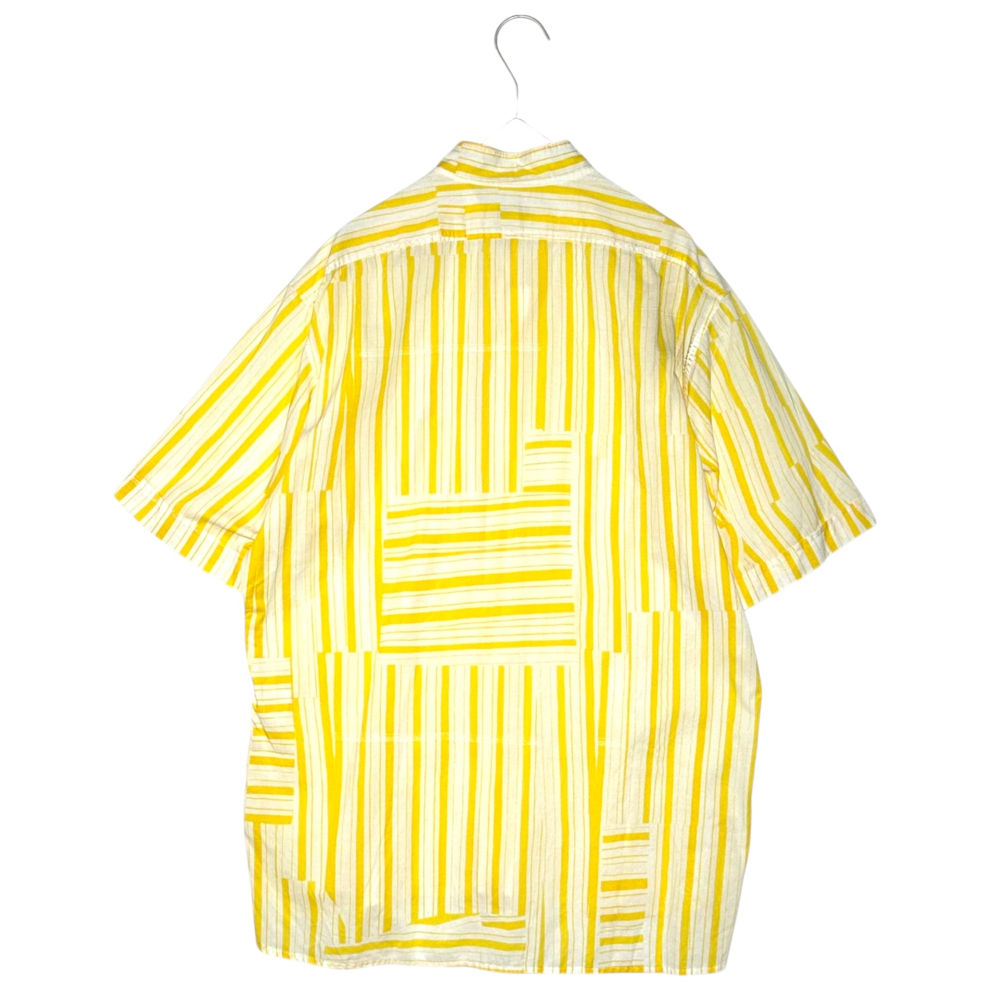 DRIES VAN NOTEN(ドリスヴァンノッテン) Multi Stripe Band Collar S/S Shirt ライカ期 マルチ ストライプ バンドカラー 半袖 シャツ 3752-2101 48(M程度) イエロー×ホワイト