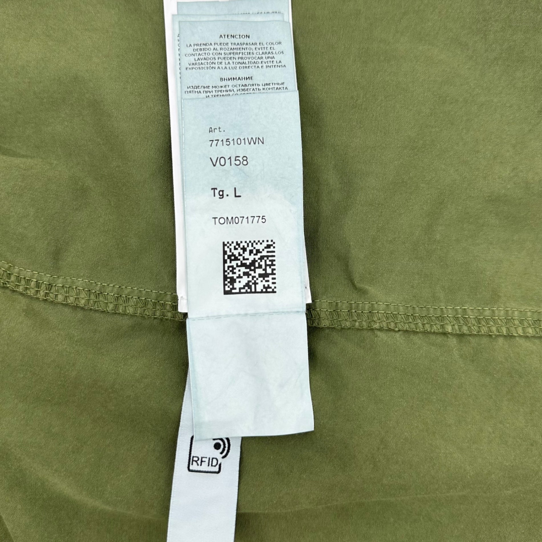 STONE ISLAND(ストーンアイランド) 22AW Brushed Cotton Canvas Zip Overshirt ブラッシュド コットン キャンバス ジップアップ シャツ ジャケット 7715101WN L グリーン ブルゾン