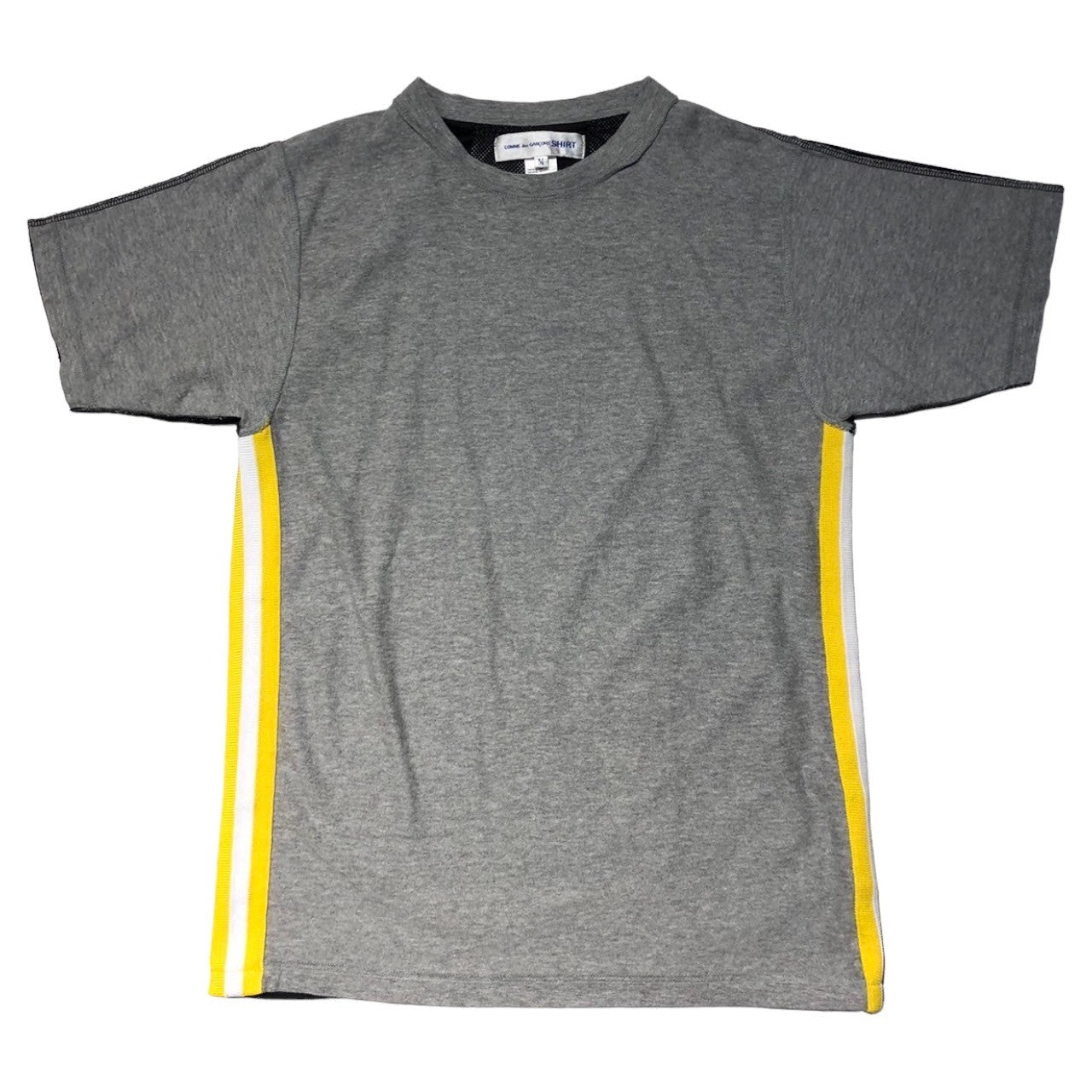COMME des GARCONS SHIRT(コムデギャルソンシャツ) reversible mesh college T-shirt リバーシブル メッシュ カレッジ ロゴ Tシャツ W12802 M グレー×ブラック×イエロー