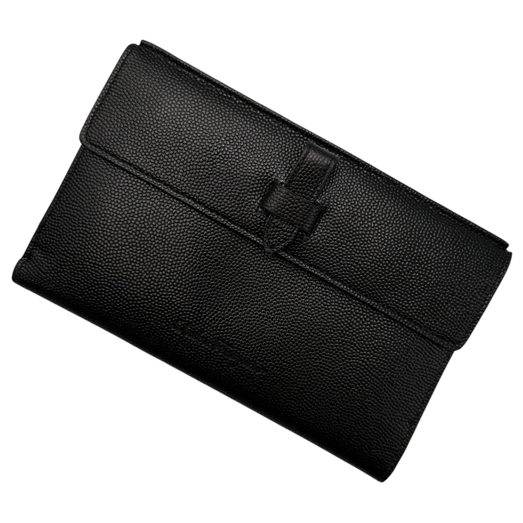 Salvatore Ferragamo(サルヴァトーレフェラガモ) Embossed Leather Wallet エンボス レザー 折り財部 ブラック