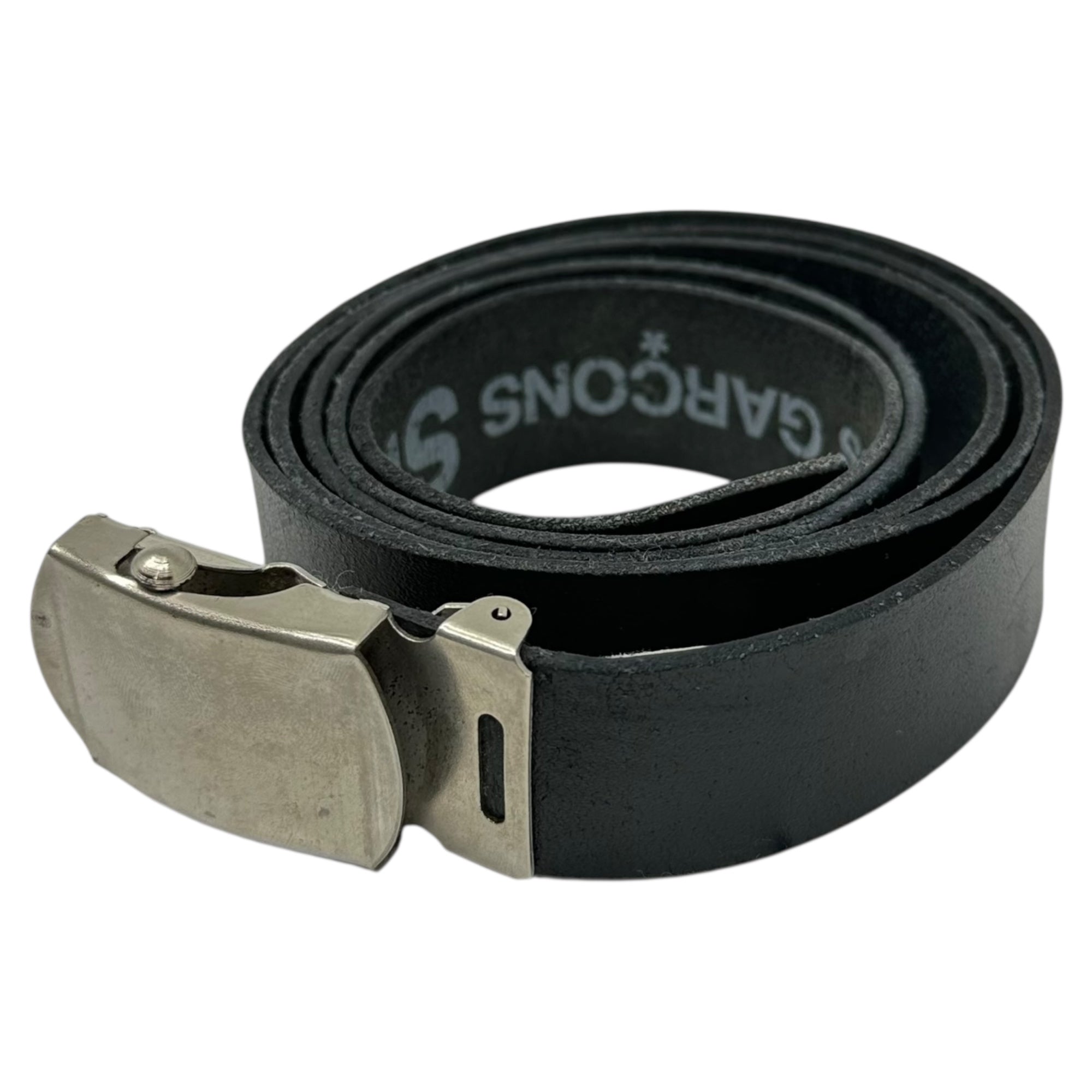 COMME des GARCONS SHIRT(コムデギャルソンシャツ) Logo Print Leather Work Belt ロゴ プリント レザー ガチャ ベルト ブラック