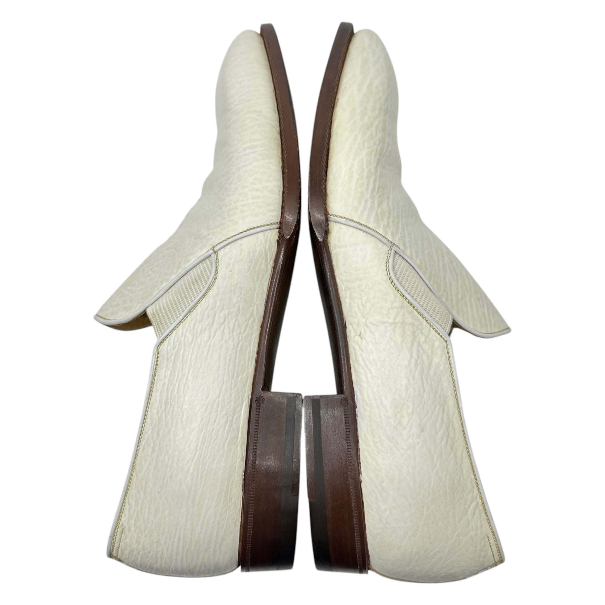 AUBERCY(オーベルシー) Shark Skin Vamp Leather Shoes シャーク スキン バンプ レザー シューズ 8(28cm程度) ホワイト 鮫皮 箱付