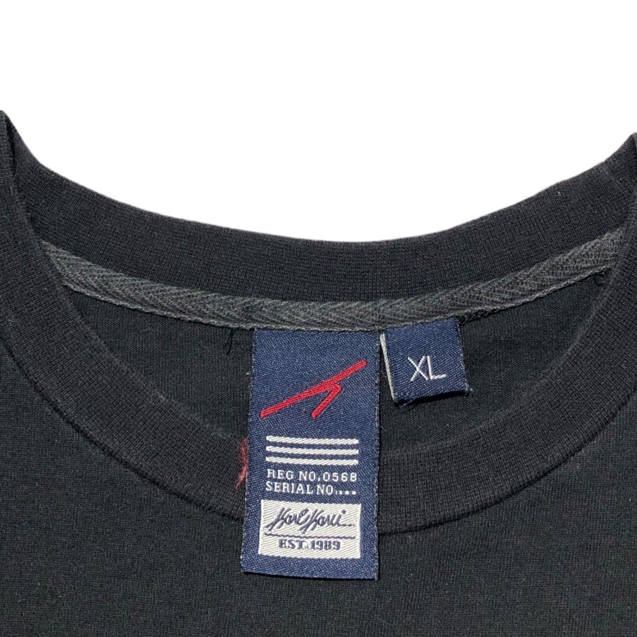 Karl Kani(カールカナイ) One point logo big size T-shirt ワンポイント ロゴ 刺繍 ビッグサイズ Tシャツ XL ブラック