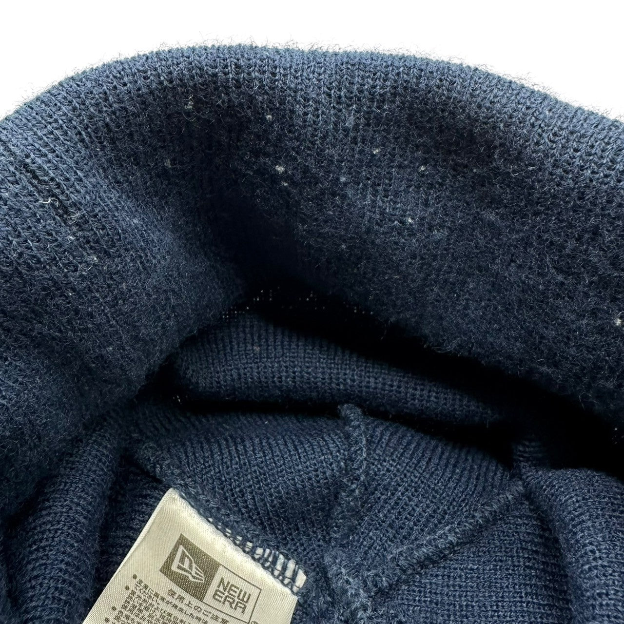 NEW ERA x Fragment Design(ニューエラ × フラグメント デザイン) Patch Logo Knit Cap パッチ ロゴ ニット帽 ネイビー×ホワイト