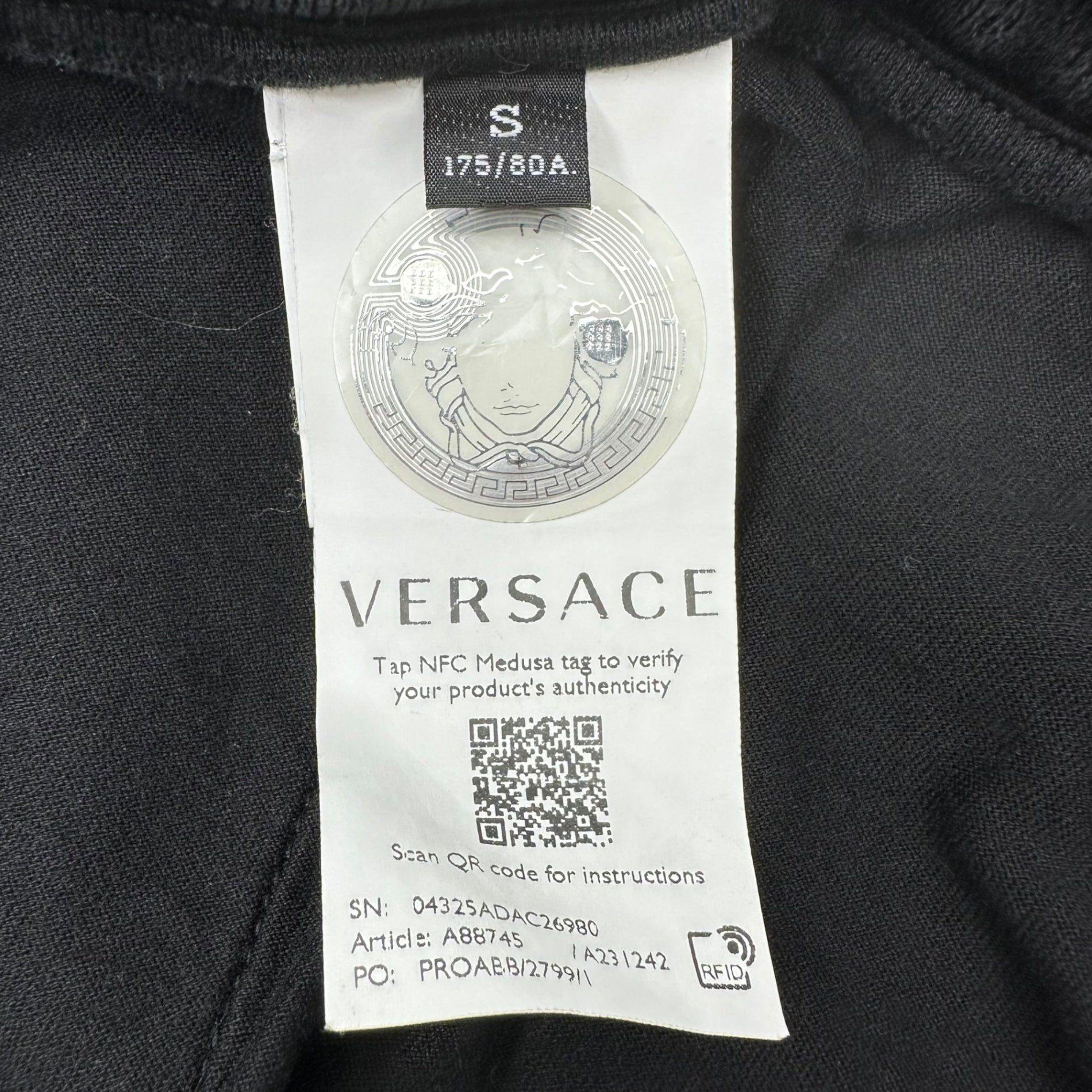 VERSACE(ヴェルサーチヴェルサーチェ) Medusa Logo Print Sweatpants メデューサ ロゴ プリント スウェット パンツ A88745 S ブラック ジョガー