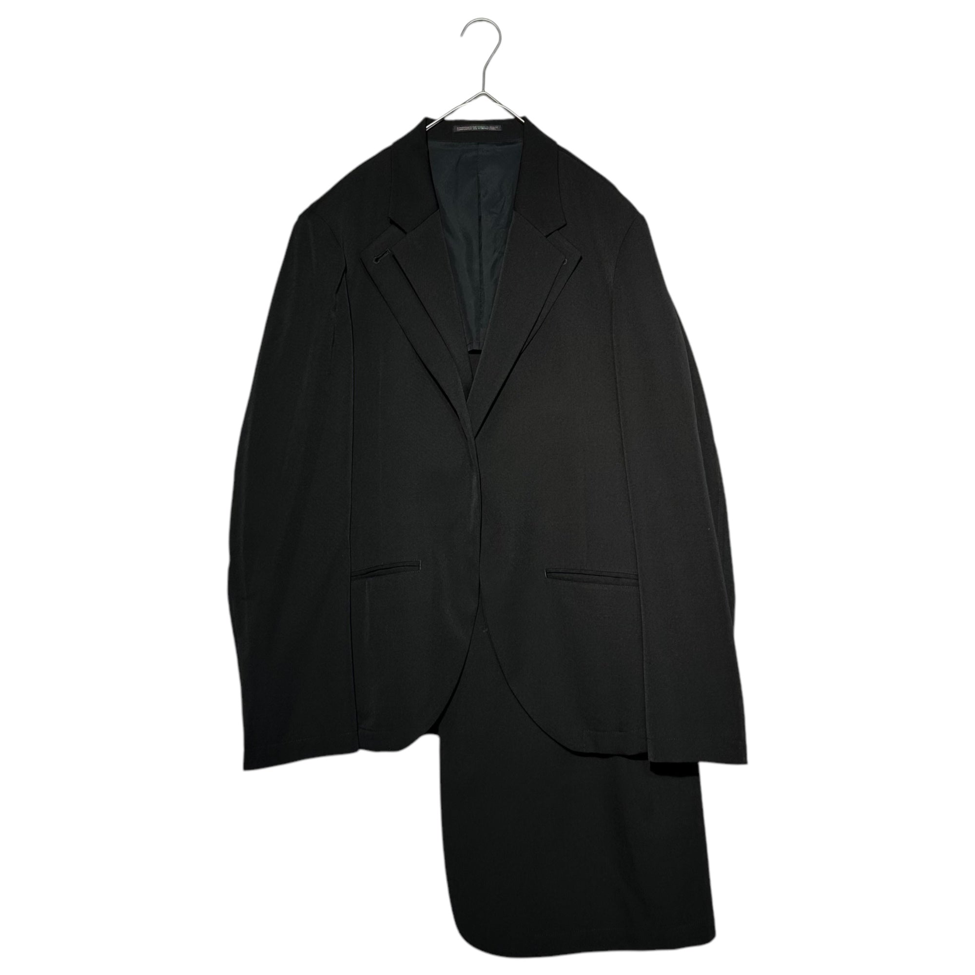 YOHJI YAMAMOTO POUR HOMME(ヨウジヤマモトプールオム) 18SS Complication Layered Jacket 煩悩 レイヤード ジャケット 無地 HW-J62-100 2(M程度) ブラック 参考定価156,200円(税込)
